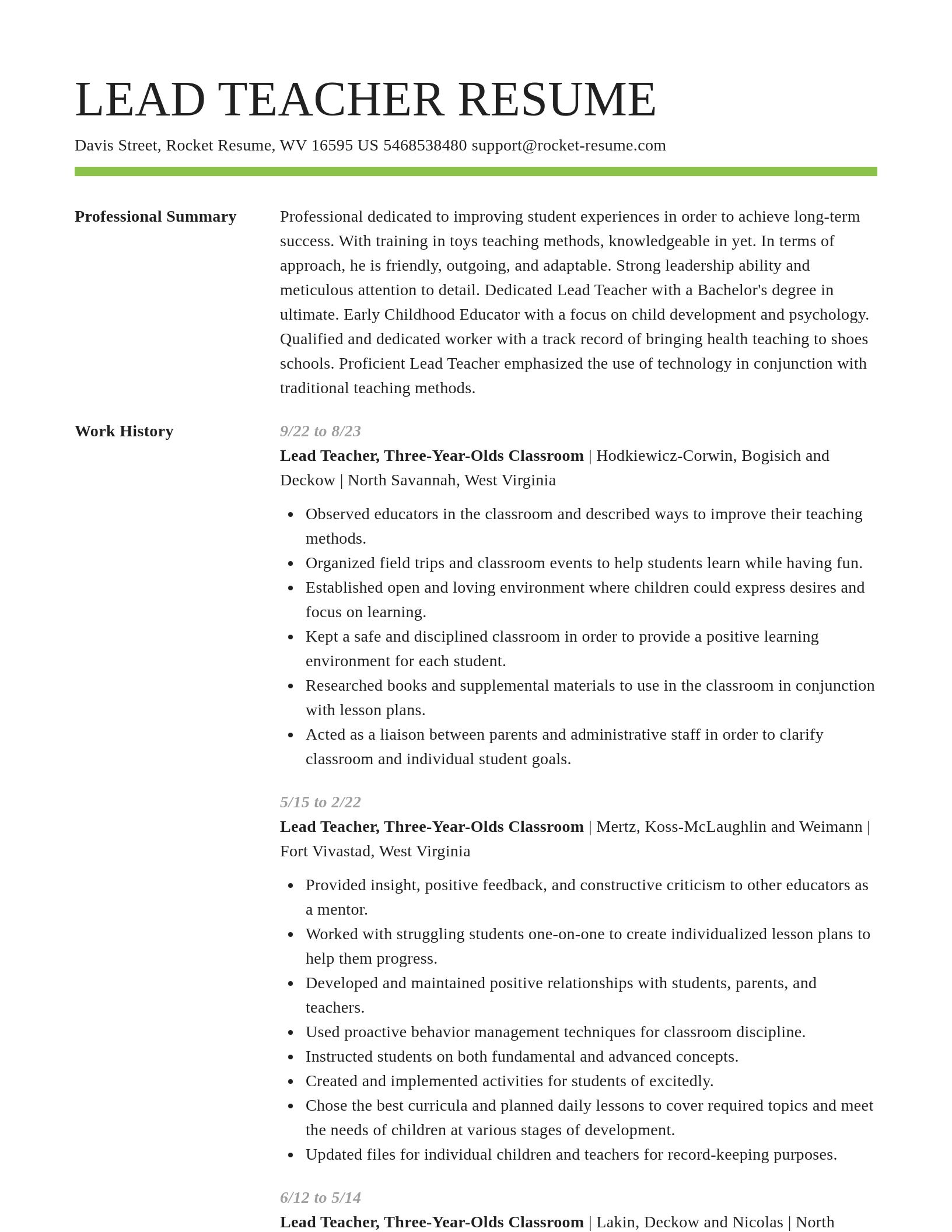 Smart resume template