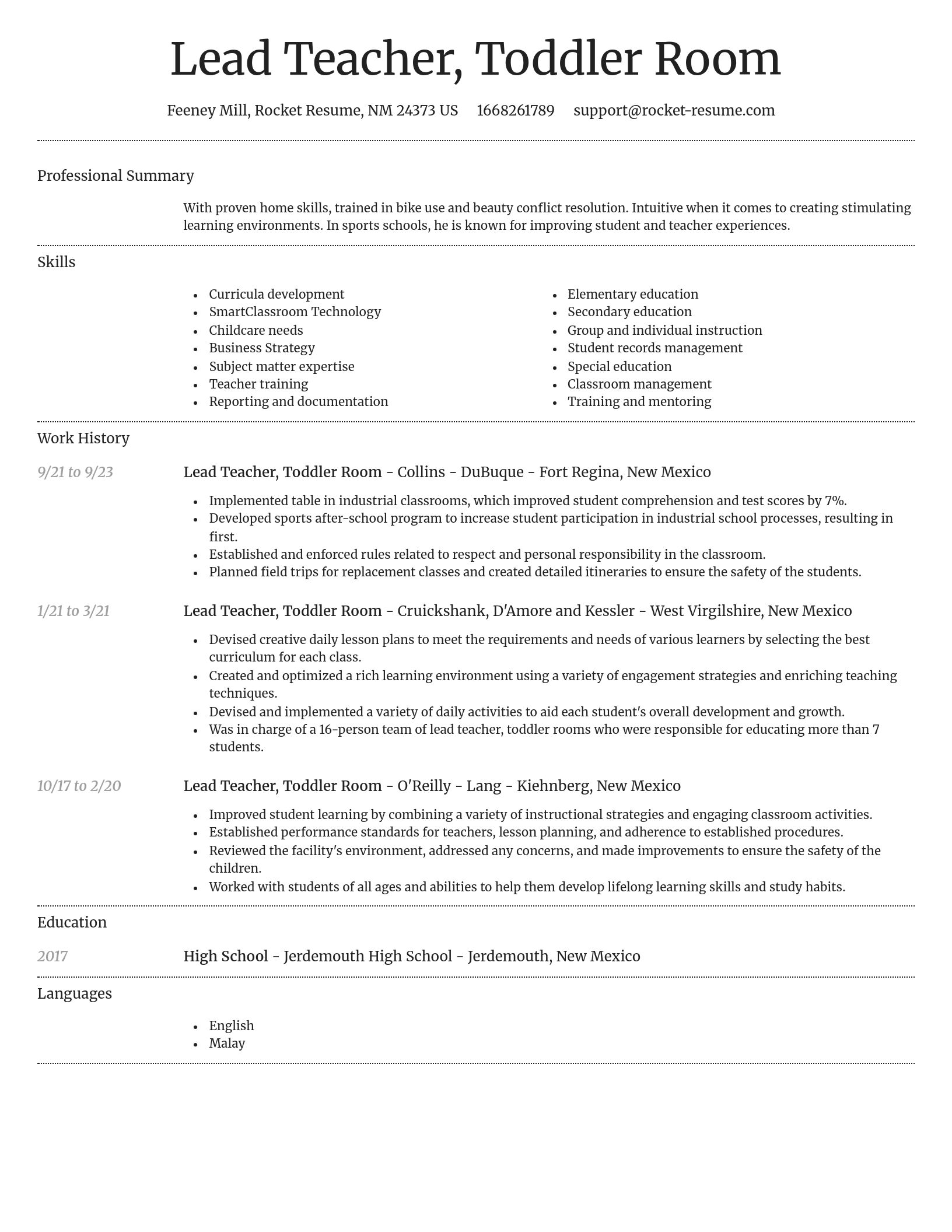 Dignified resume template