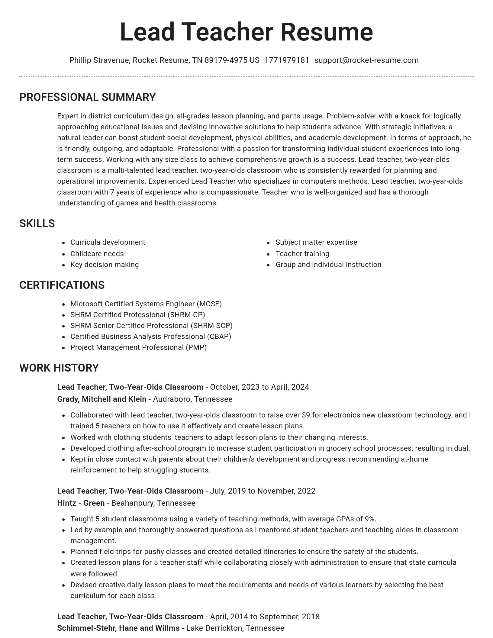 Brilliant resume template
