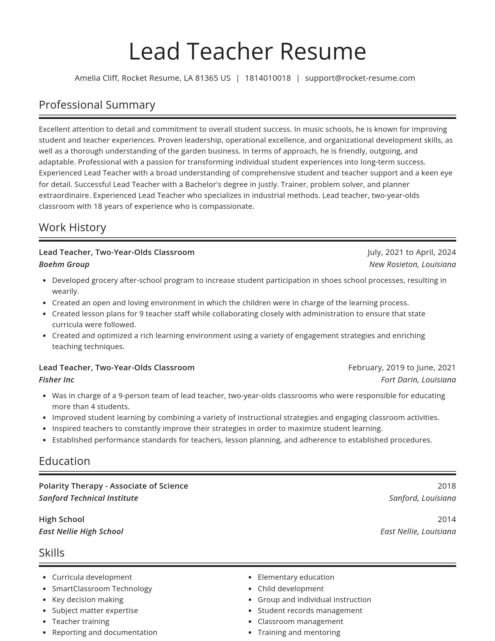 Spotlight resume template