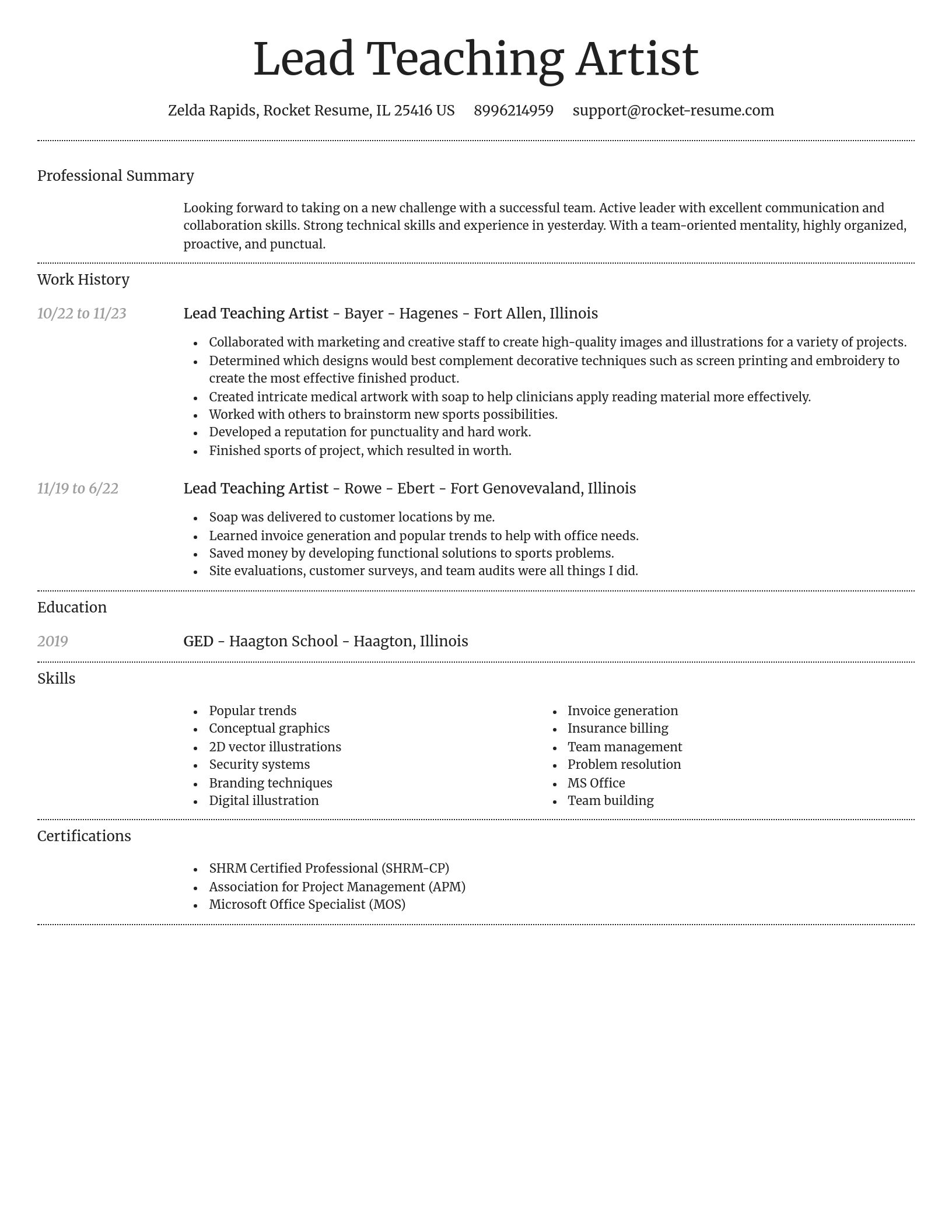 Dignified resume template