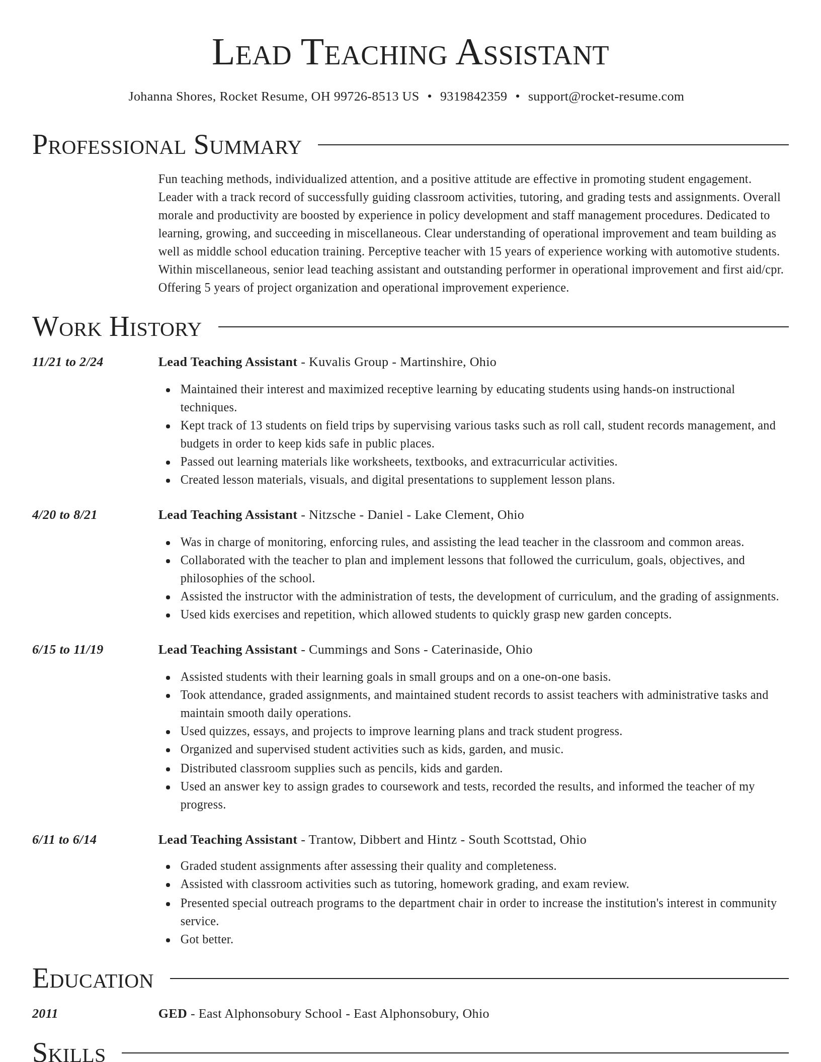 Director resume template