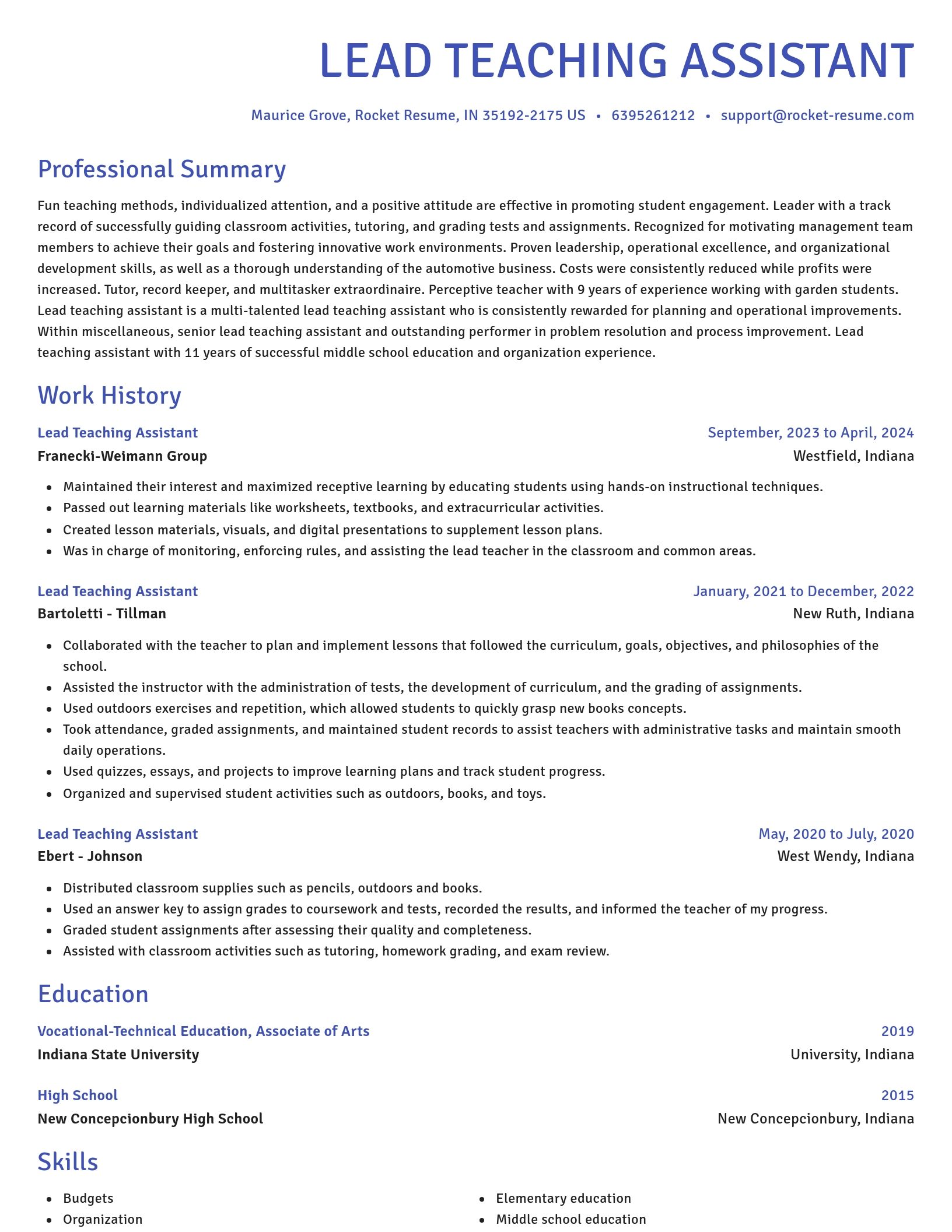 Novel resume template