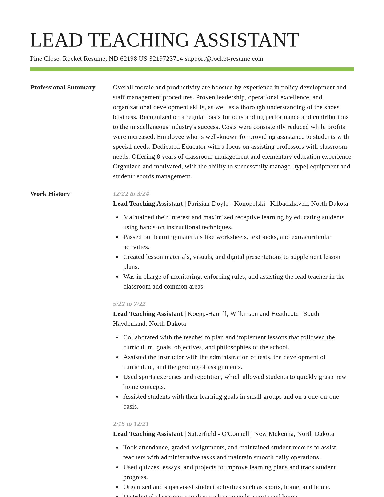 Smart resume template