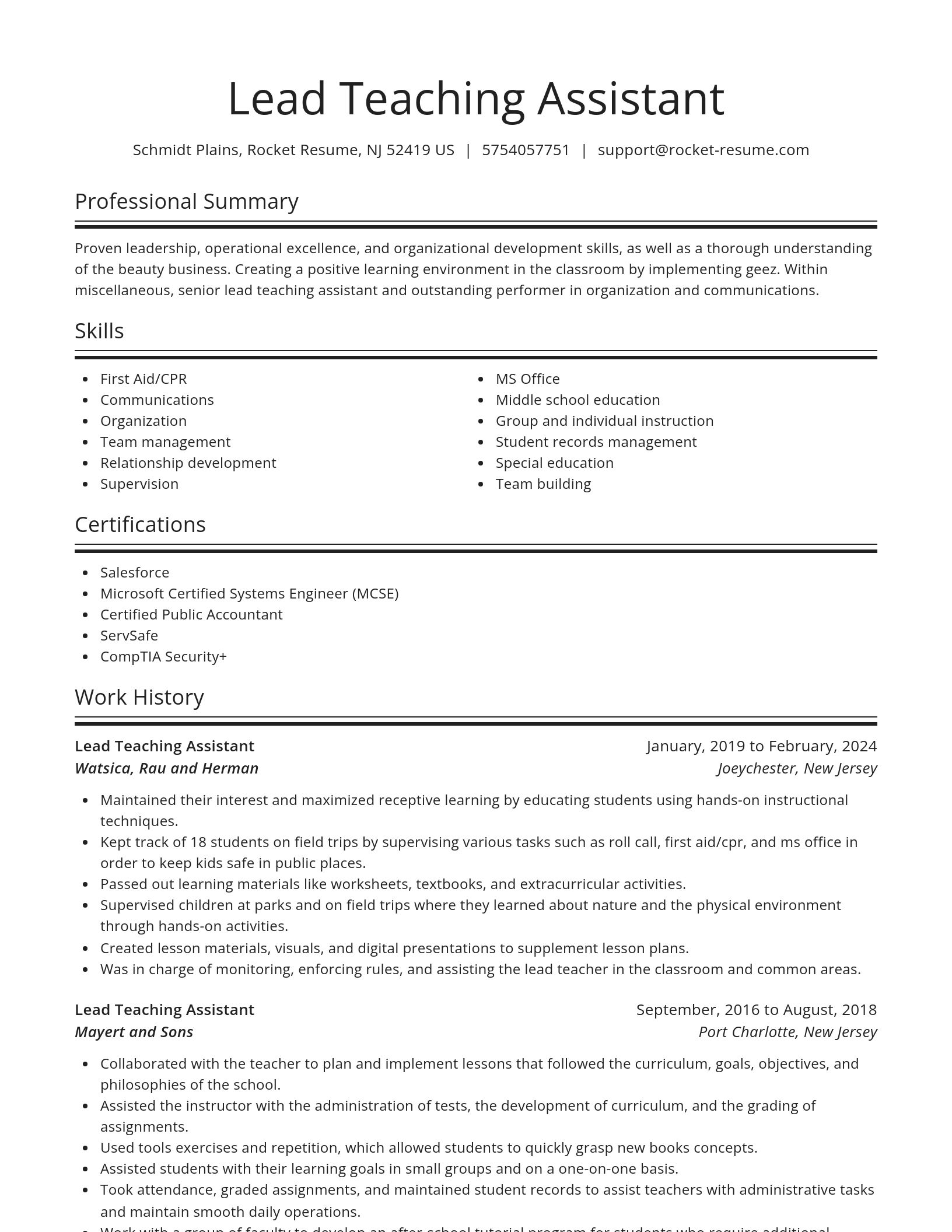 Spotlight resume template