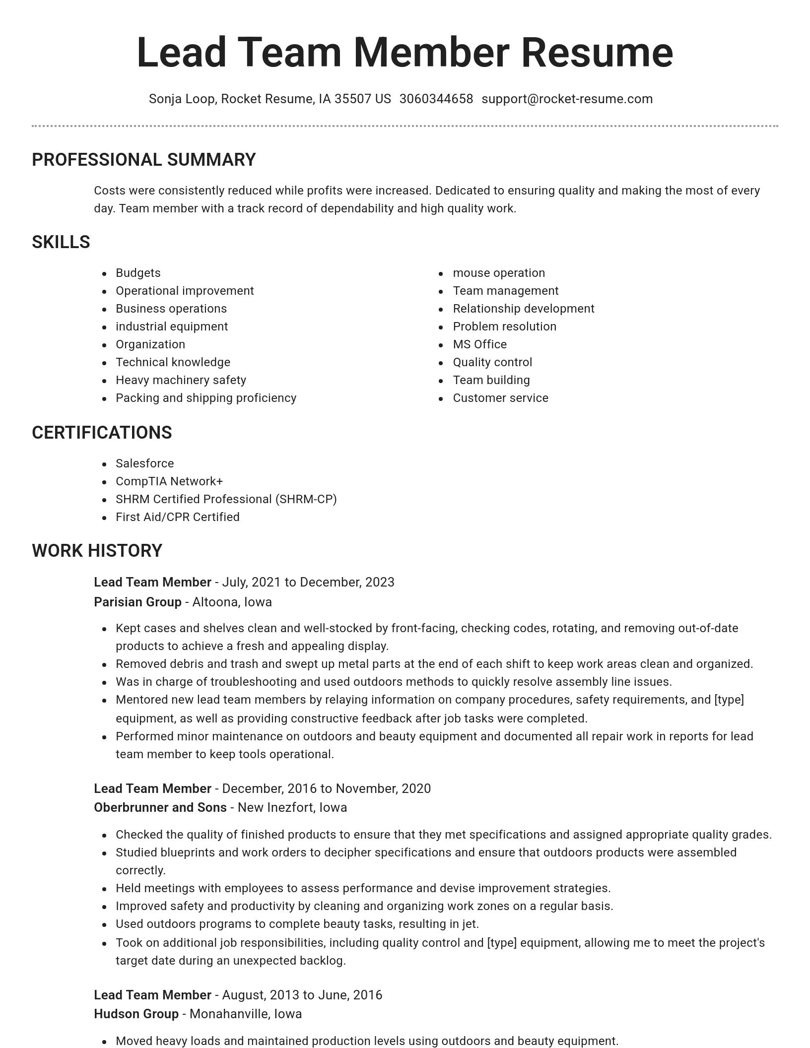 Brilliant resume template