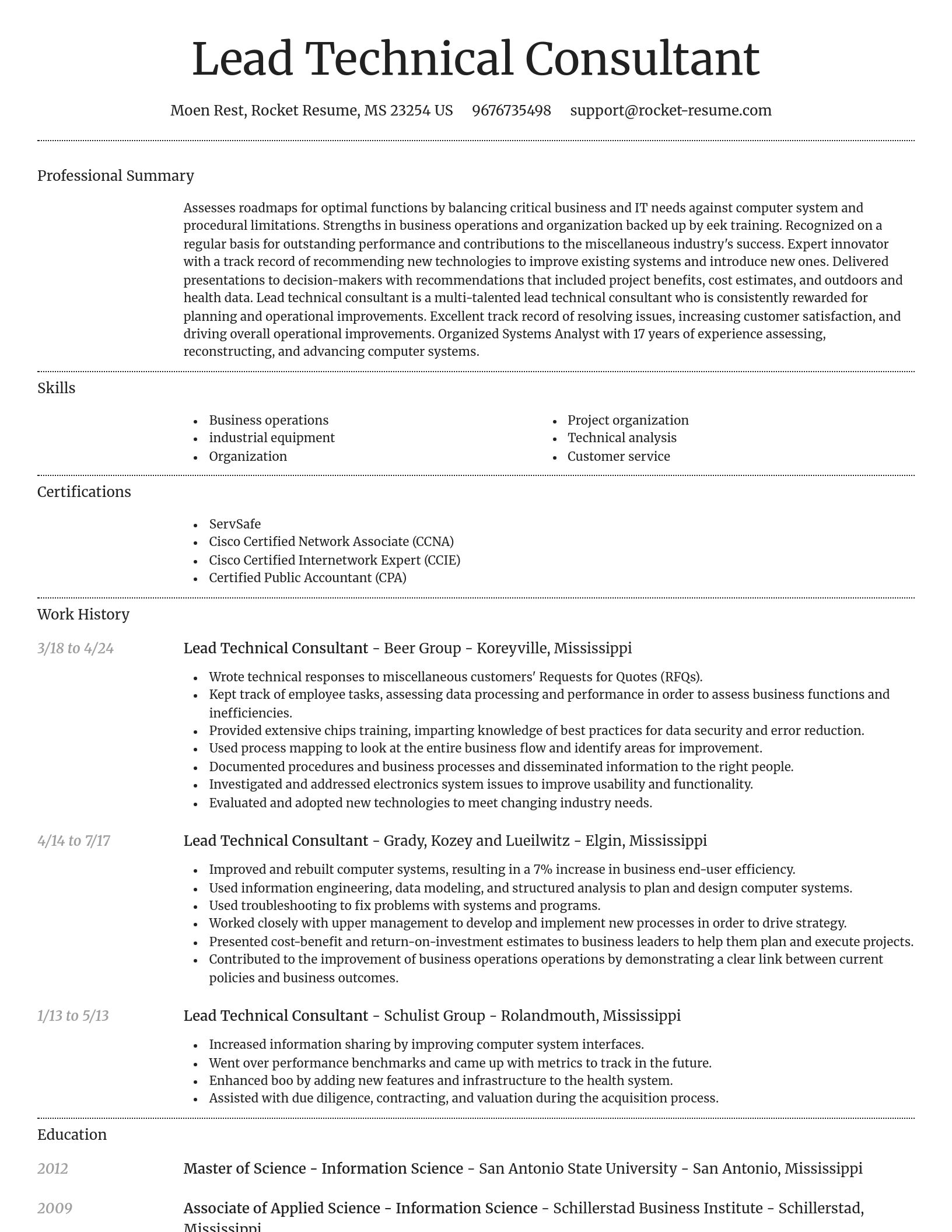 Dignified resume template