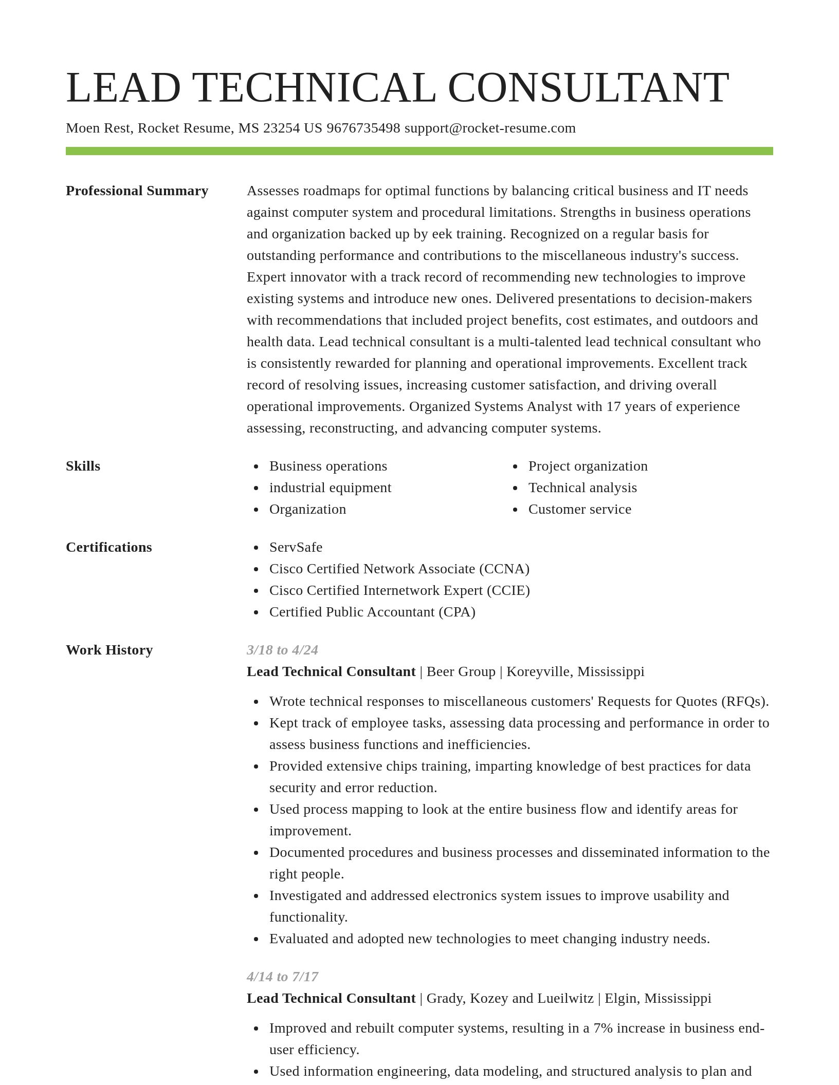 Smart resume template