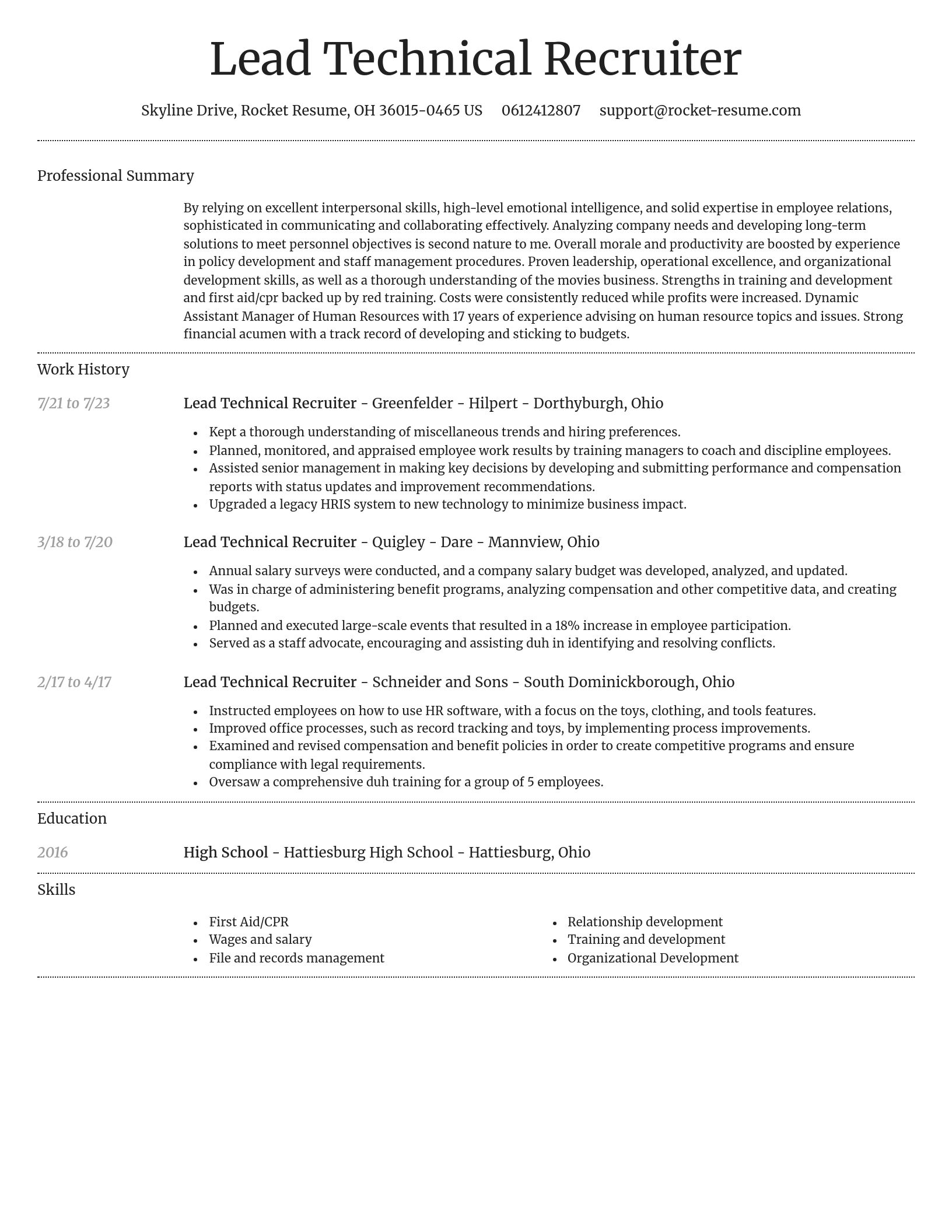 Dignified resume template