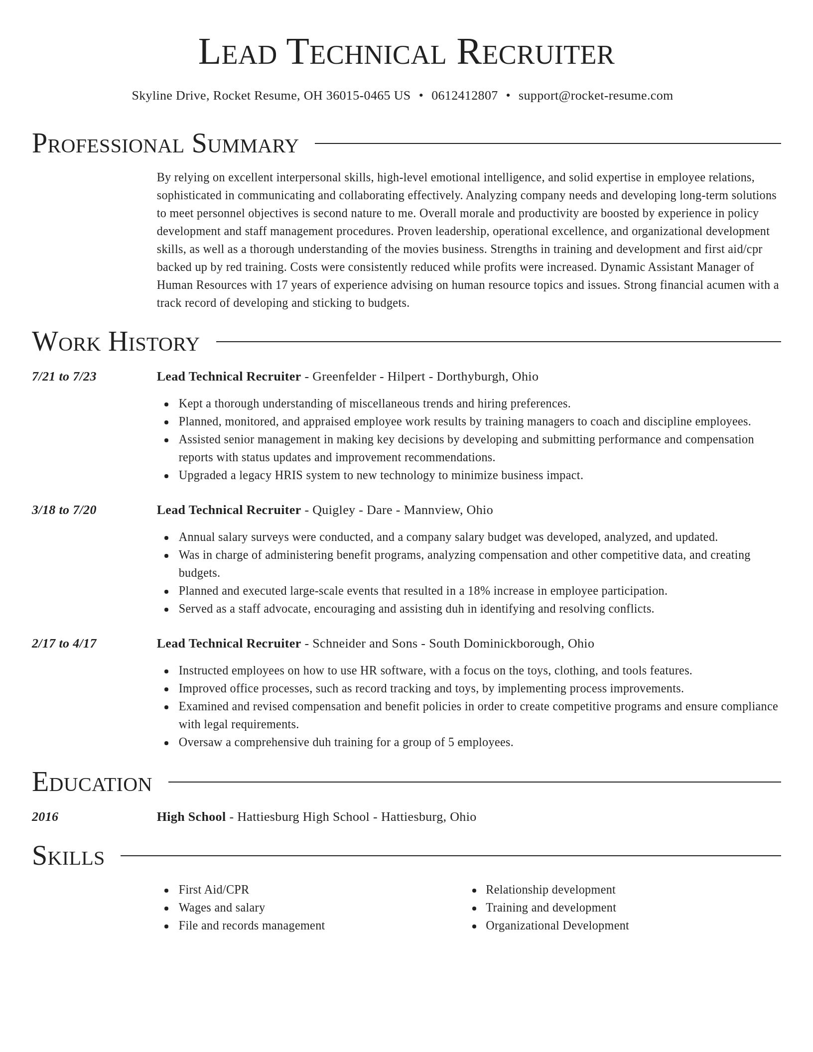 Director resume template