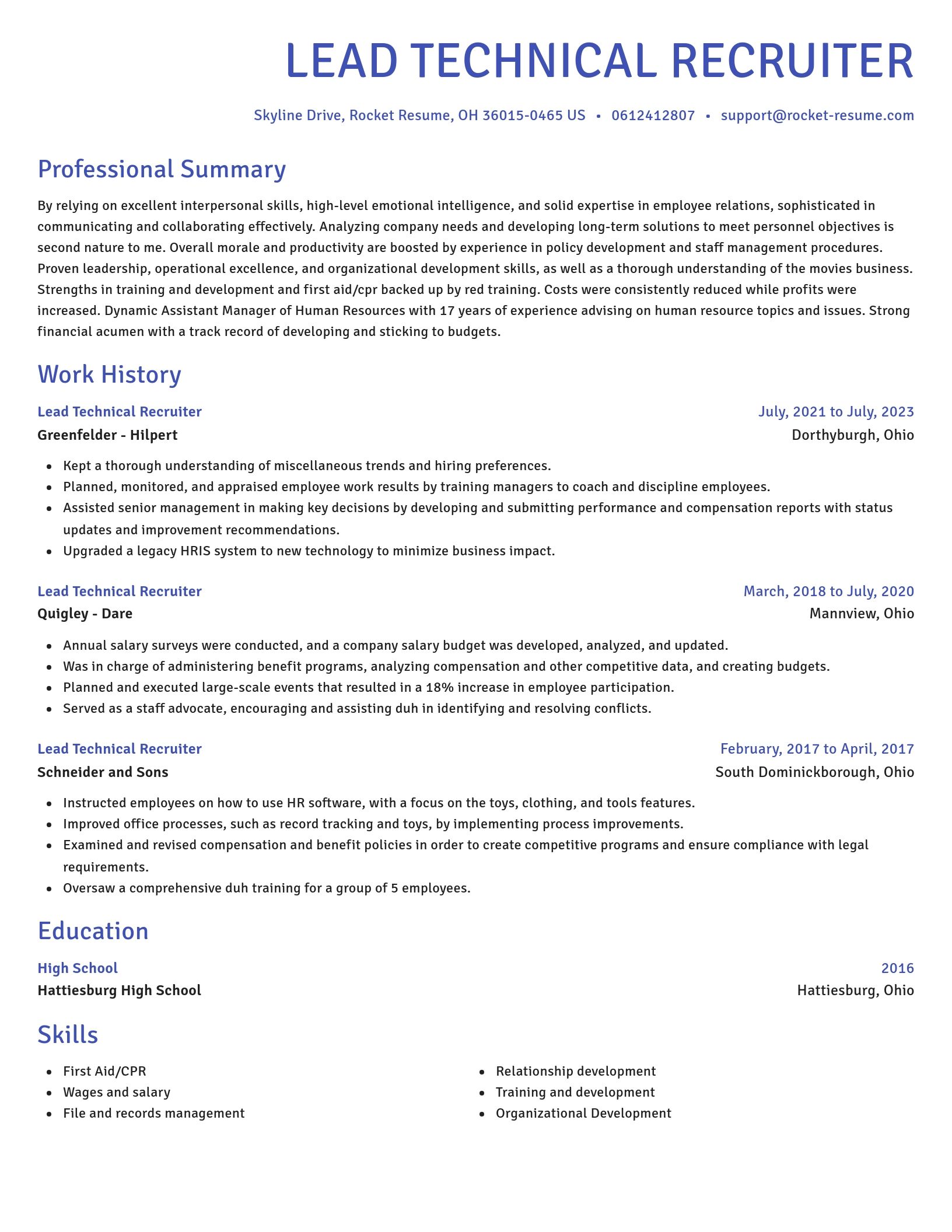 Novel resume template