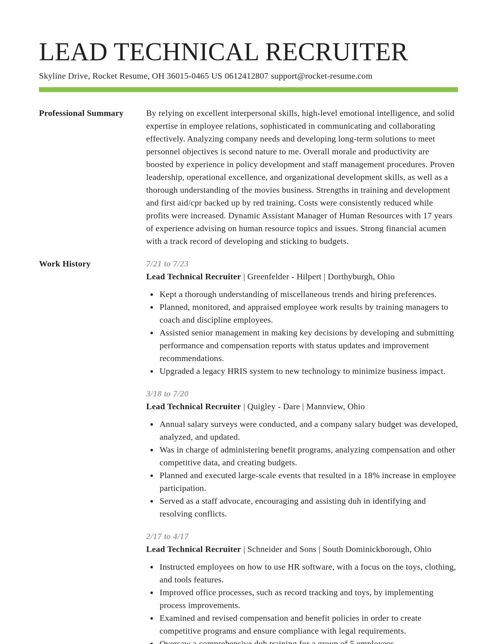 Smart resume template