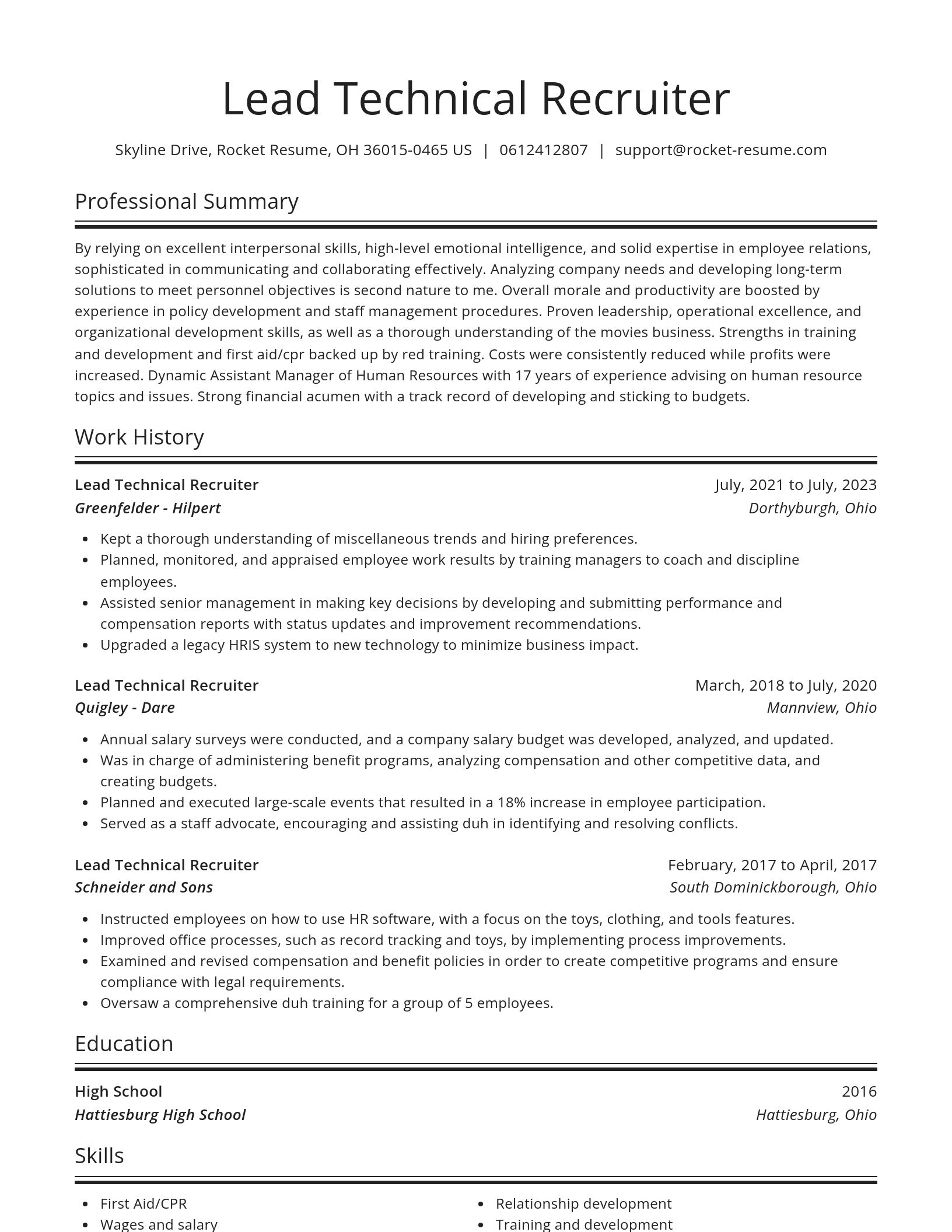 Spotlight resume template