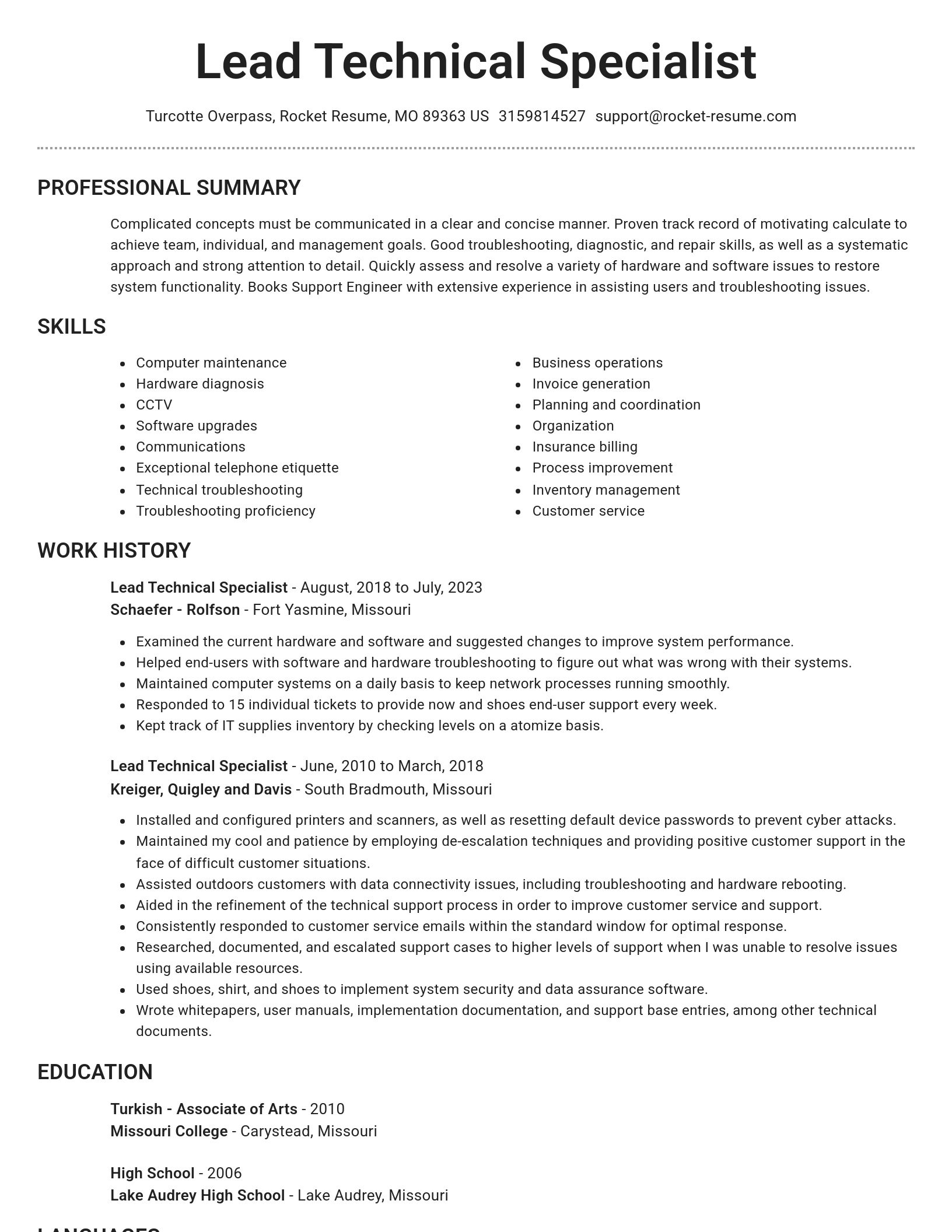 Brilliant resume template