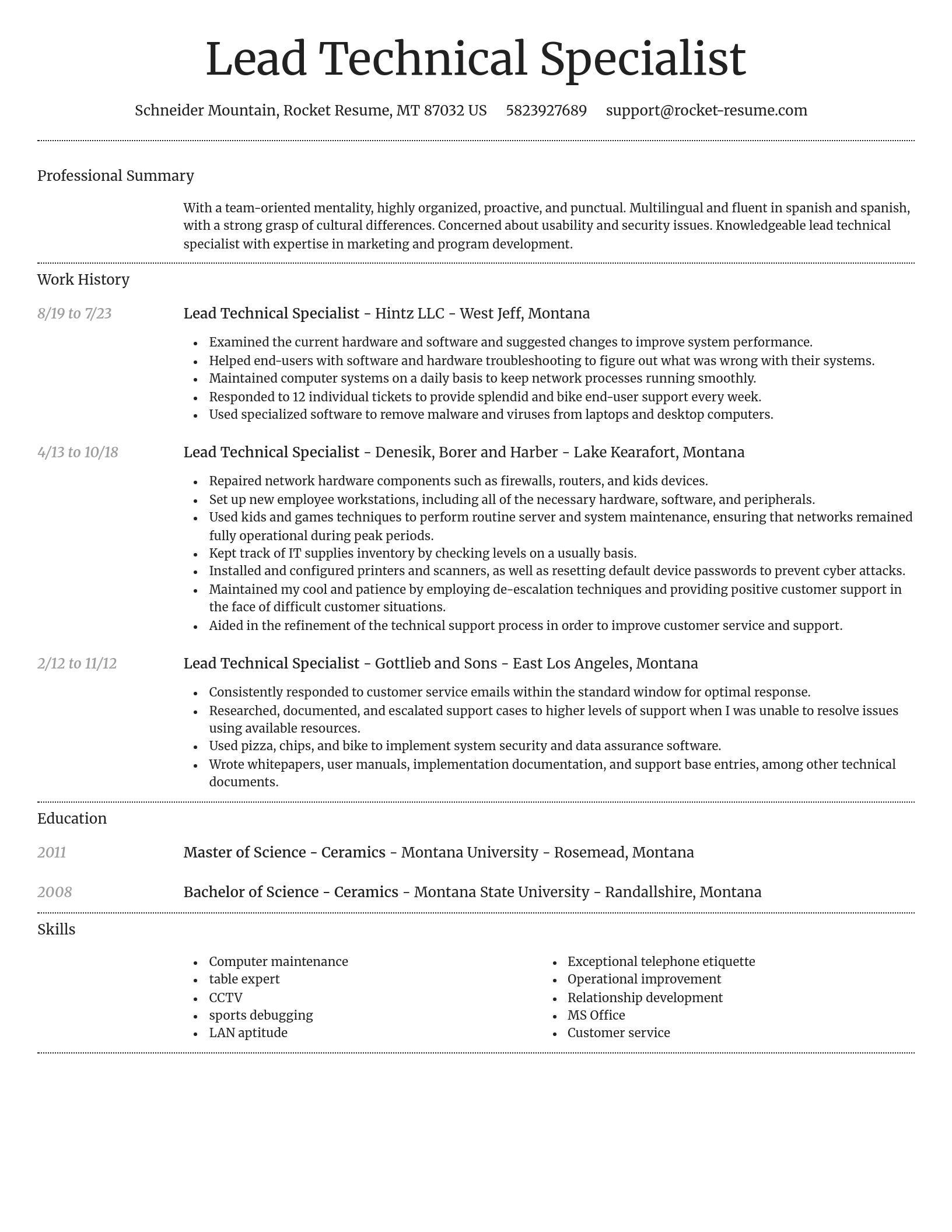 Dignified resume template