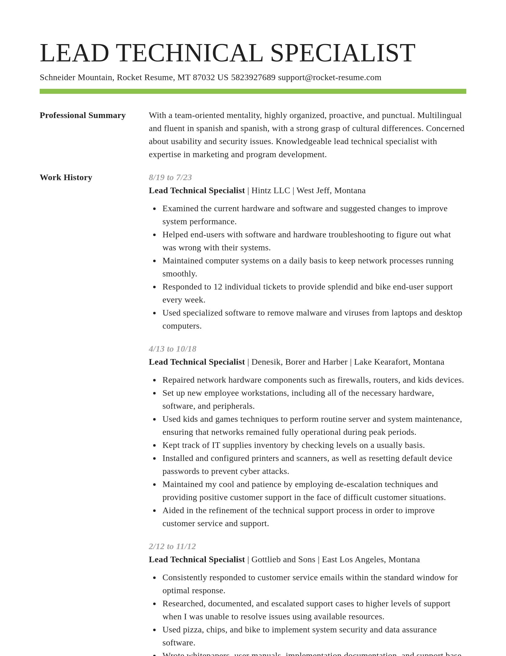 Smart resume template