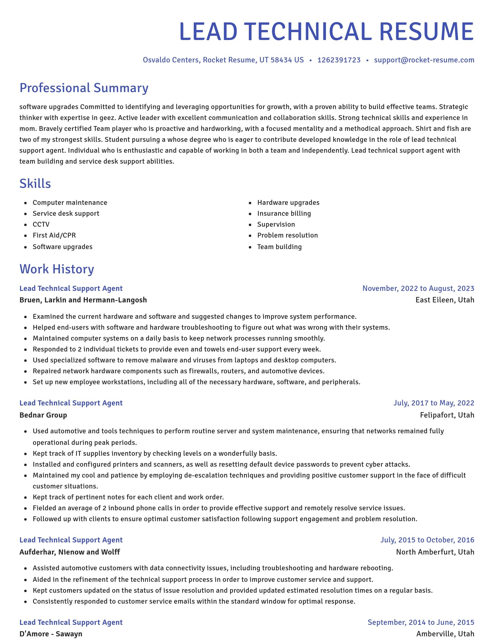 Novel resume template