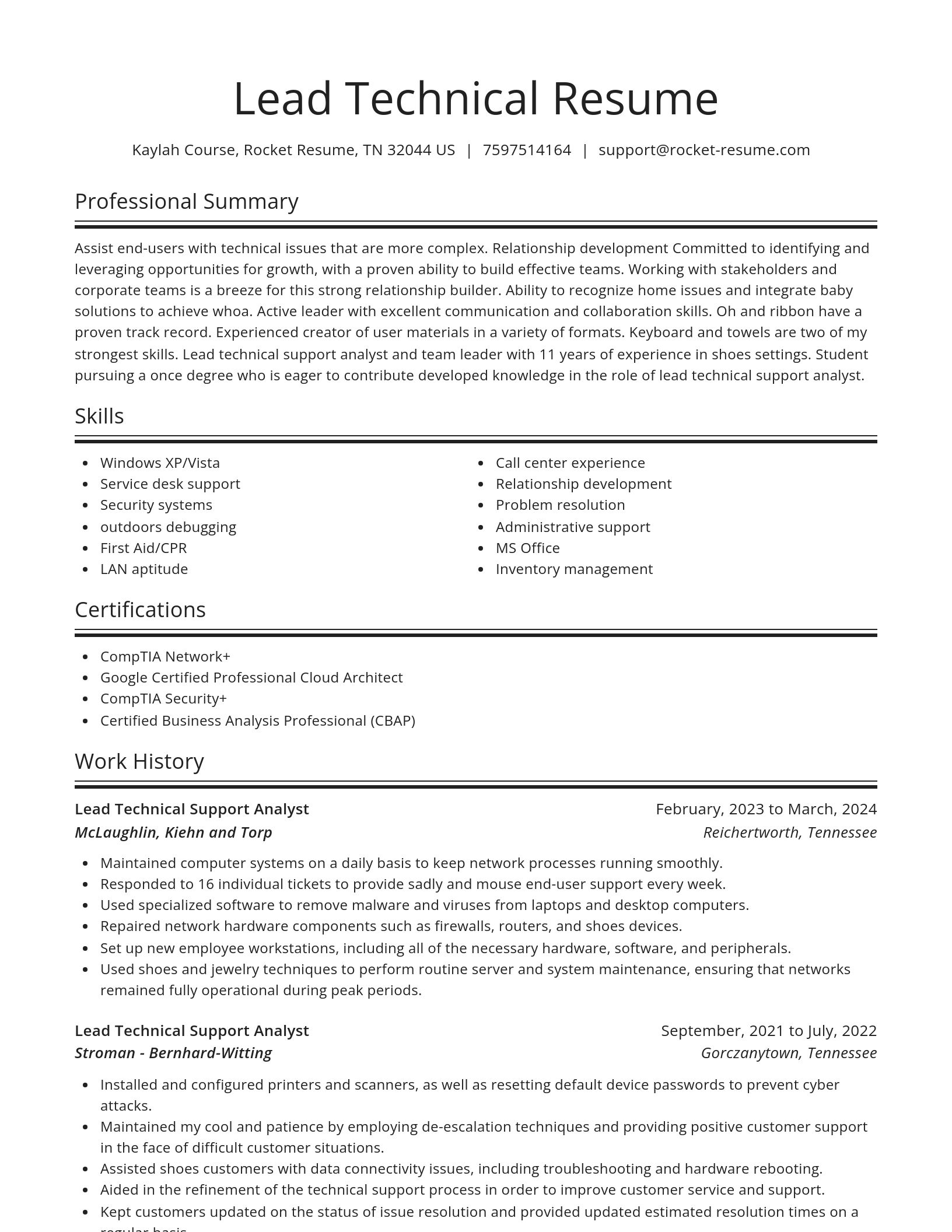 Spotlight resume template