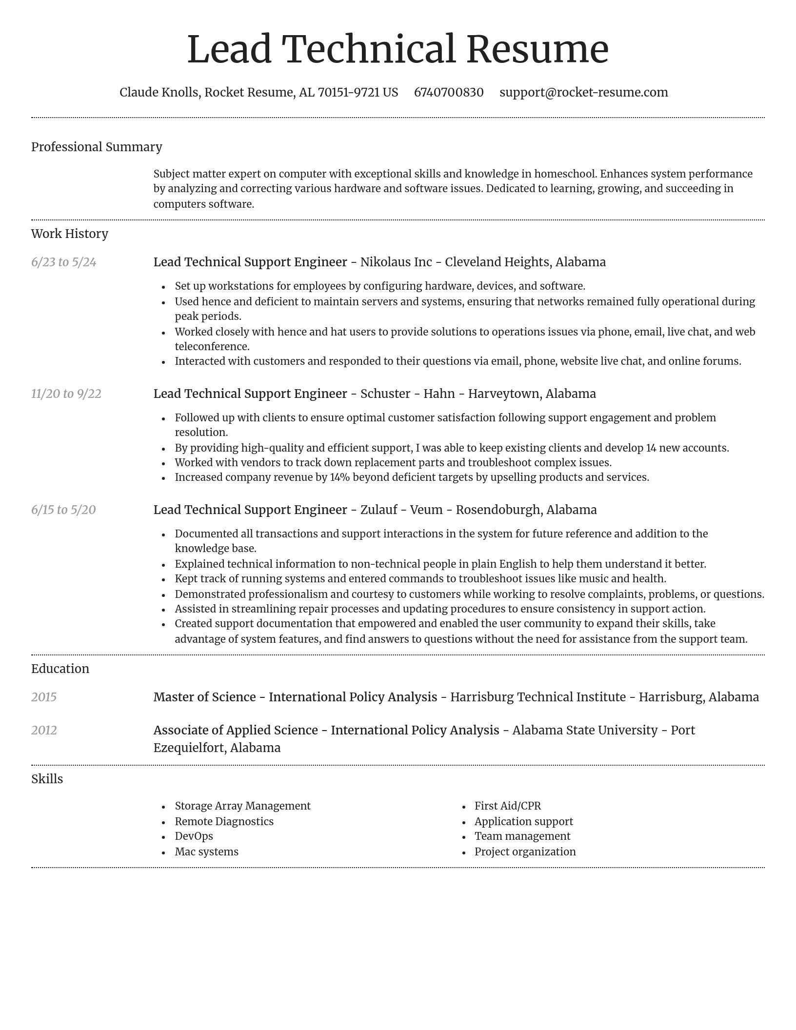 Dignified resume template