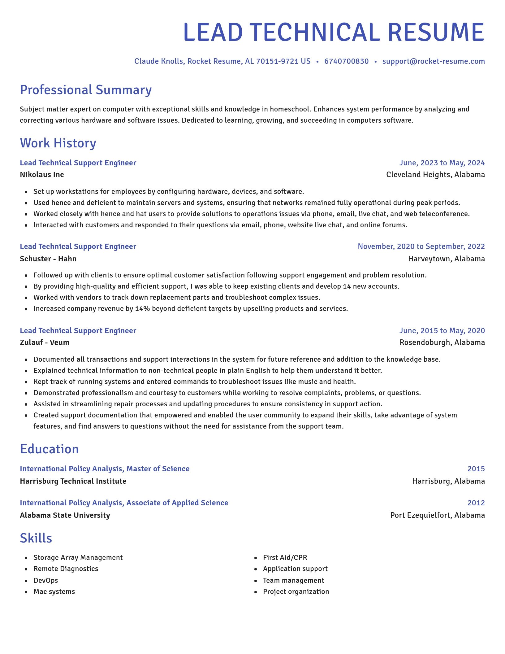 Novel resume template