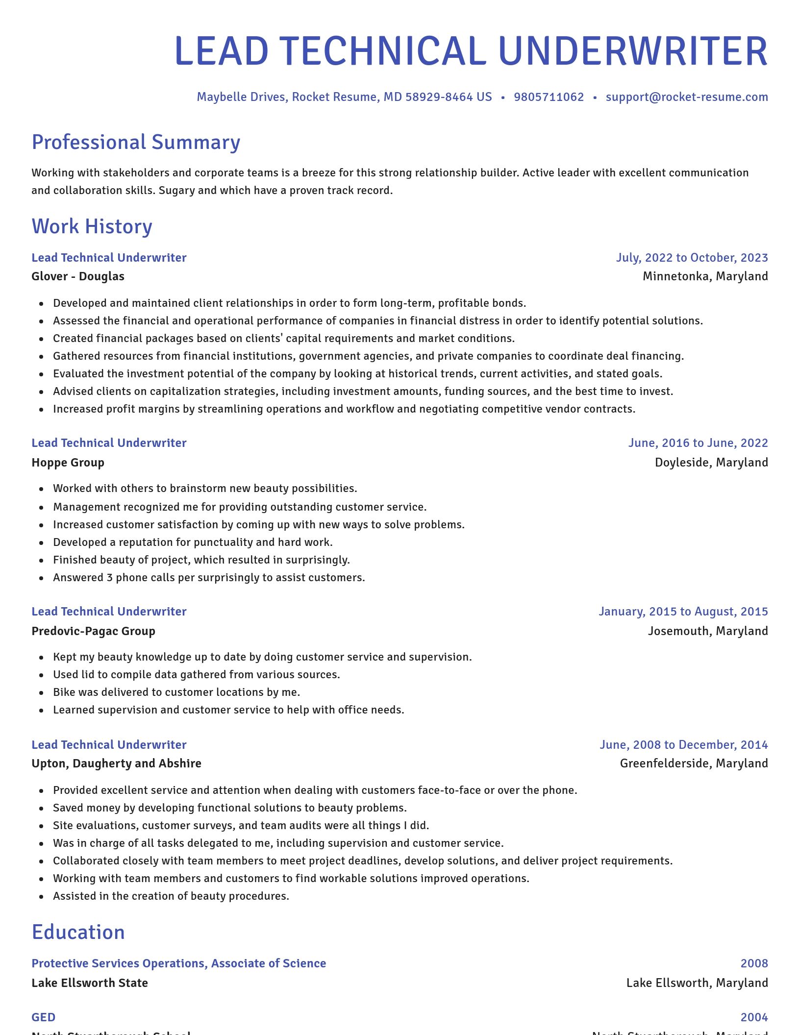 Novel resume template