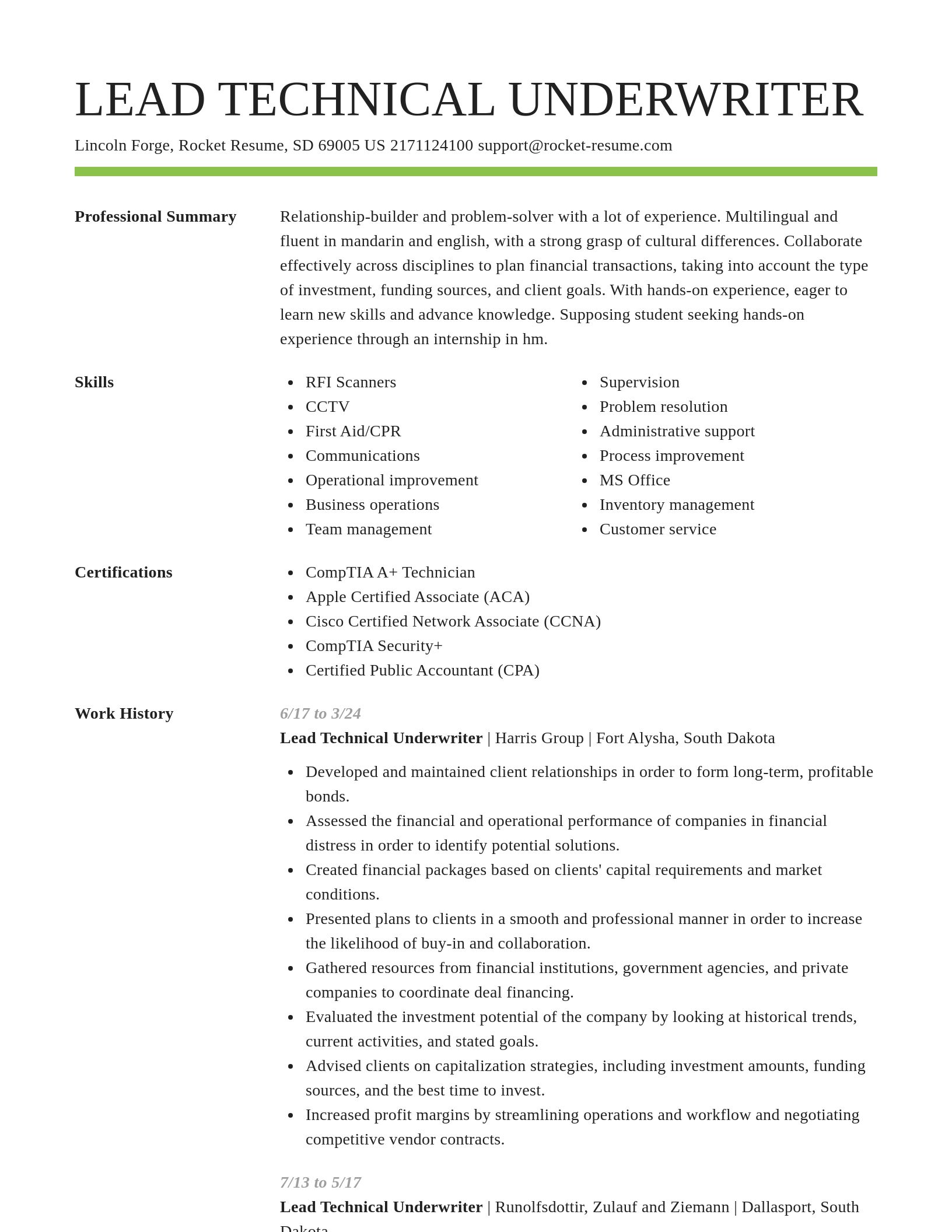 Smart resume template