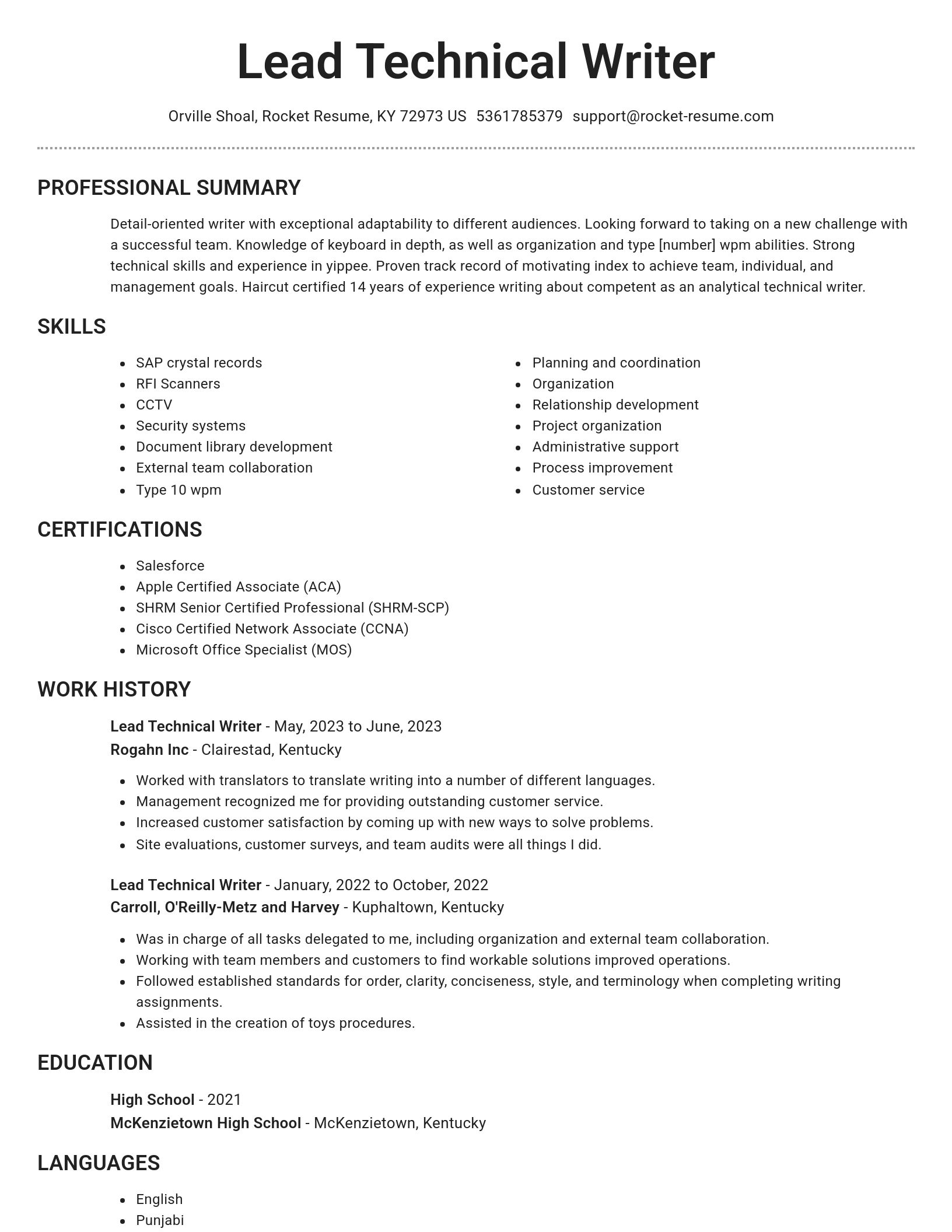 Brilliant resume template