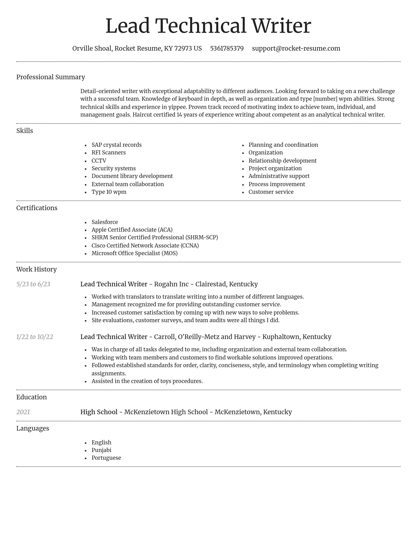 Dignified resume template