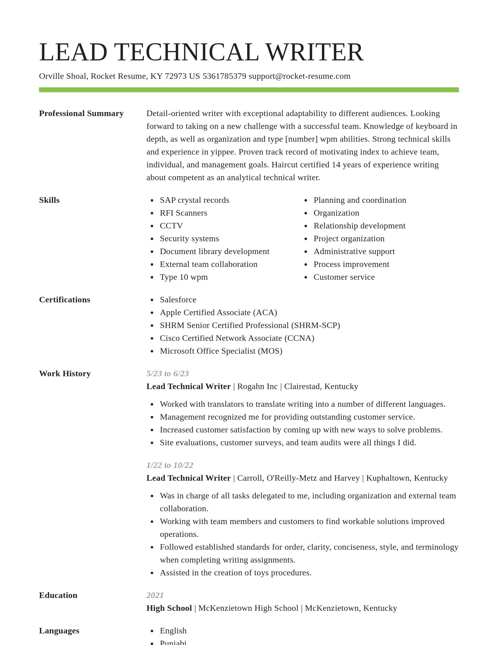 Smart resume template