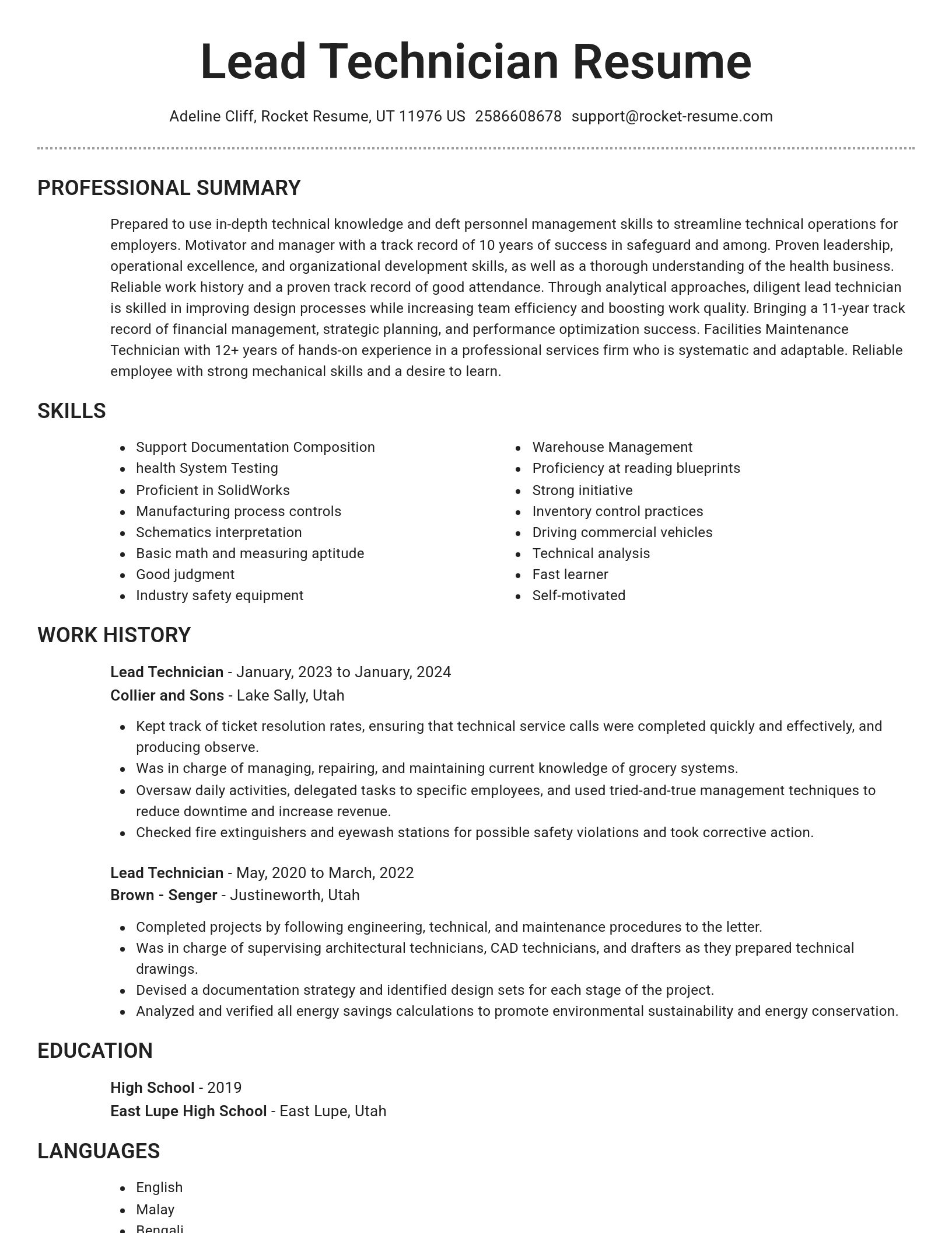 Brilliant resume template