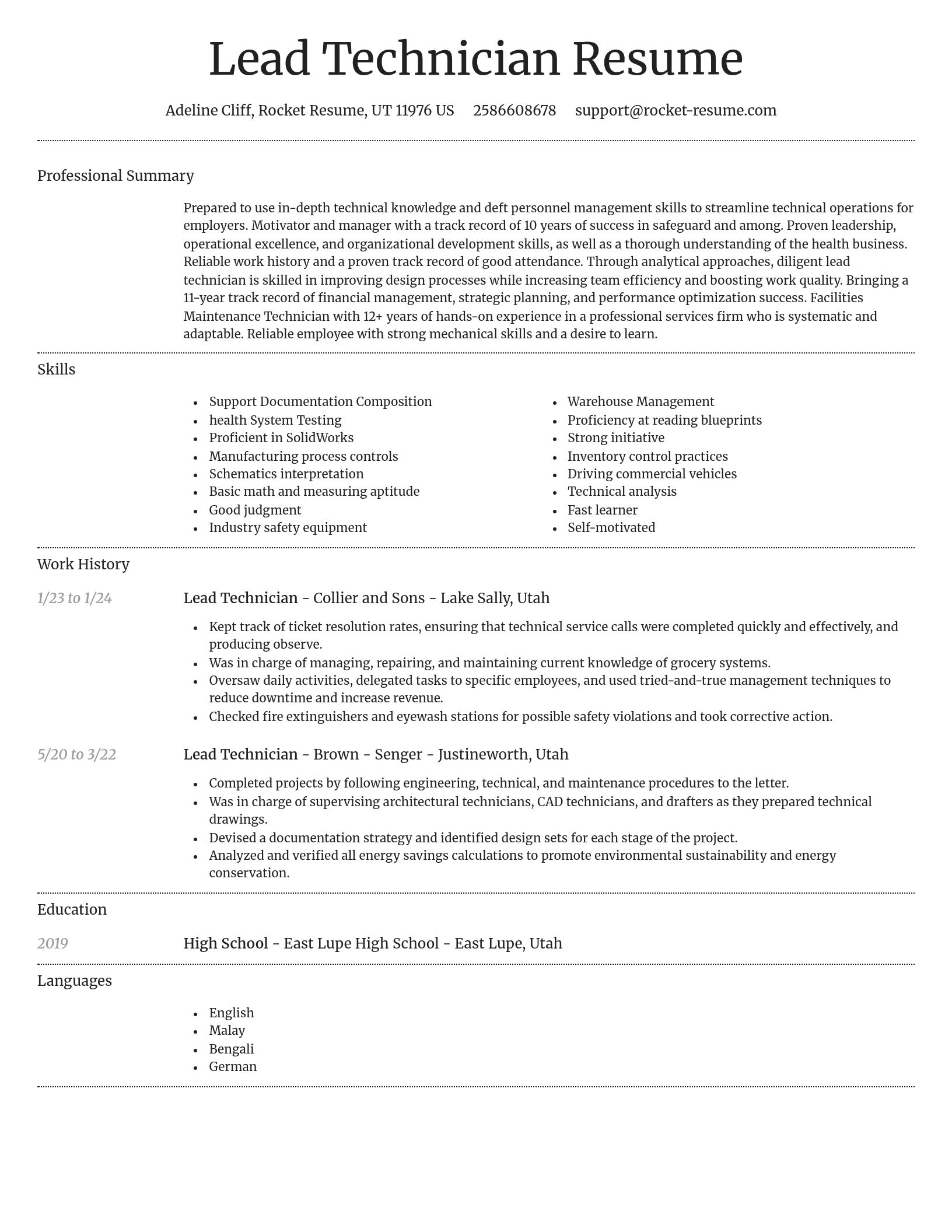 Dignified resume template