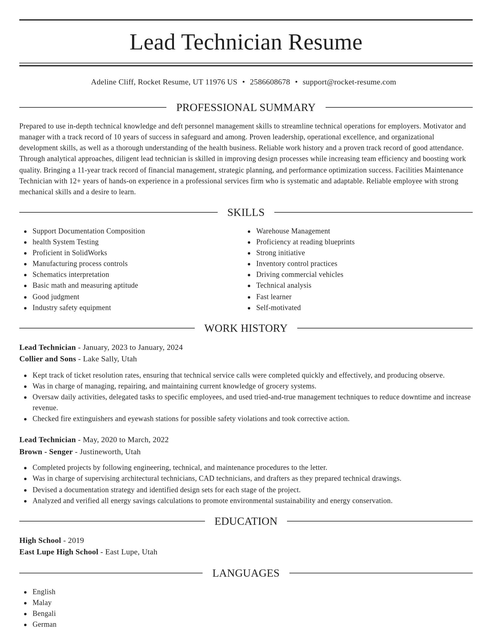 Elegant resume template