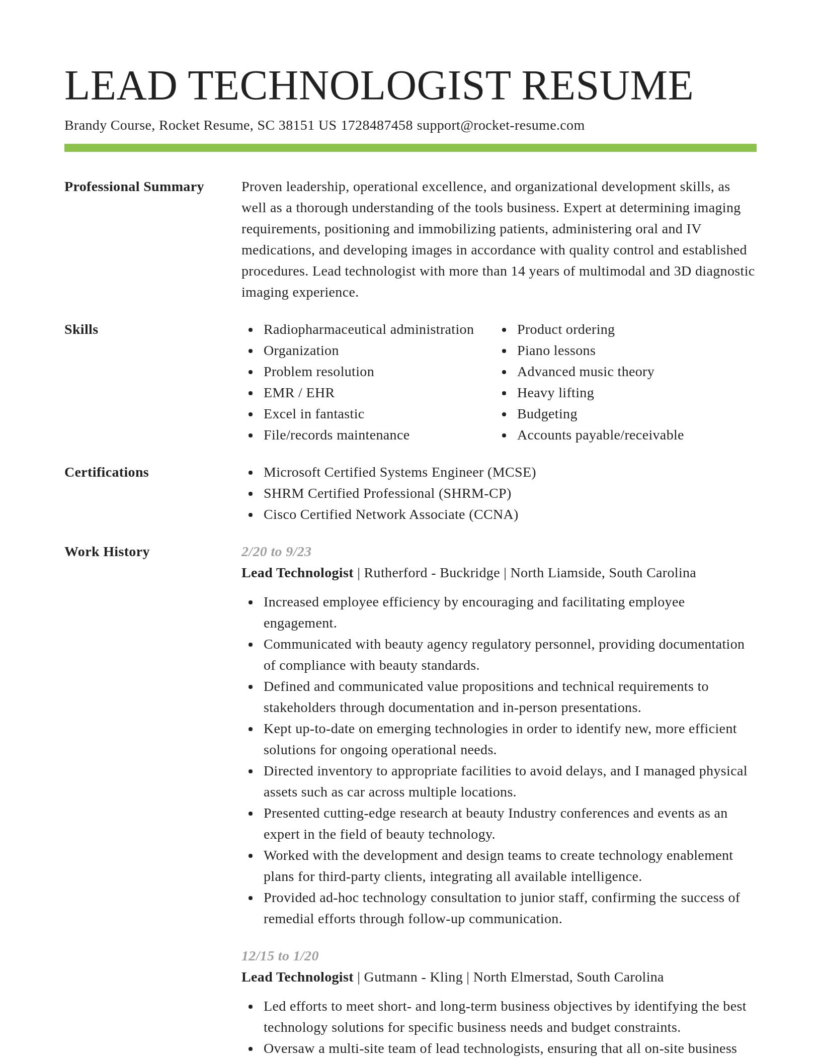 Smart resume template