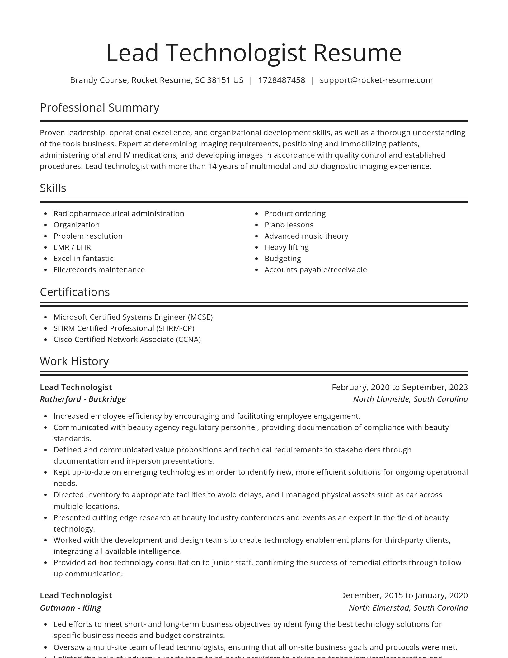 Spotlight resume template