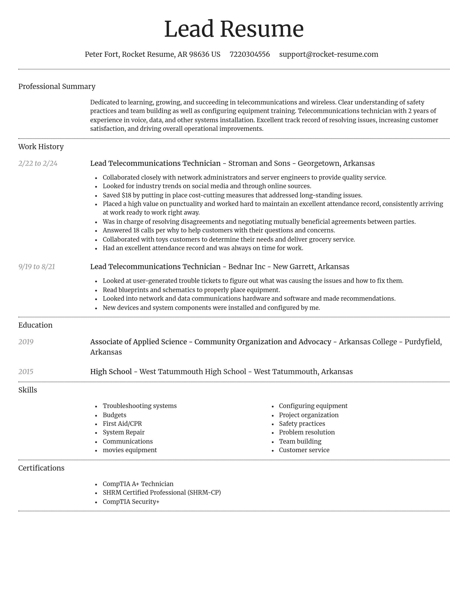 Dignified resume template