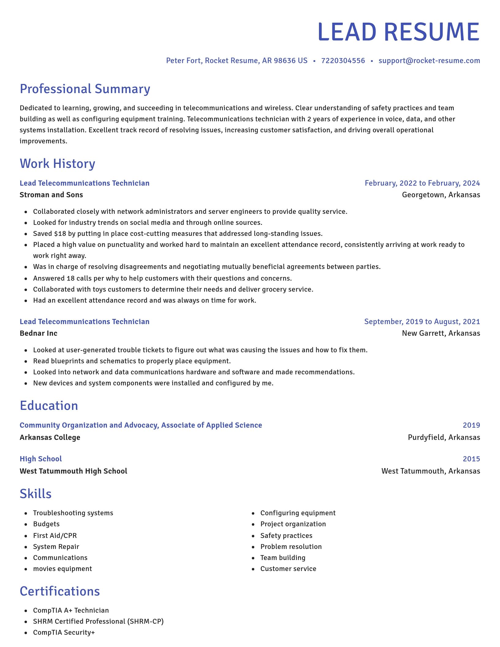 Novel resume template