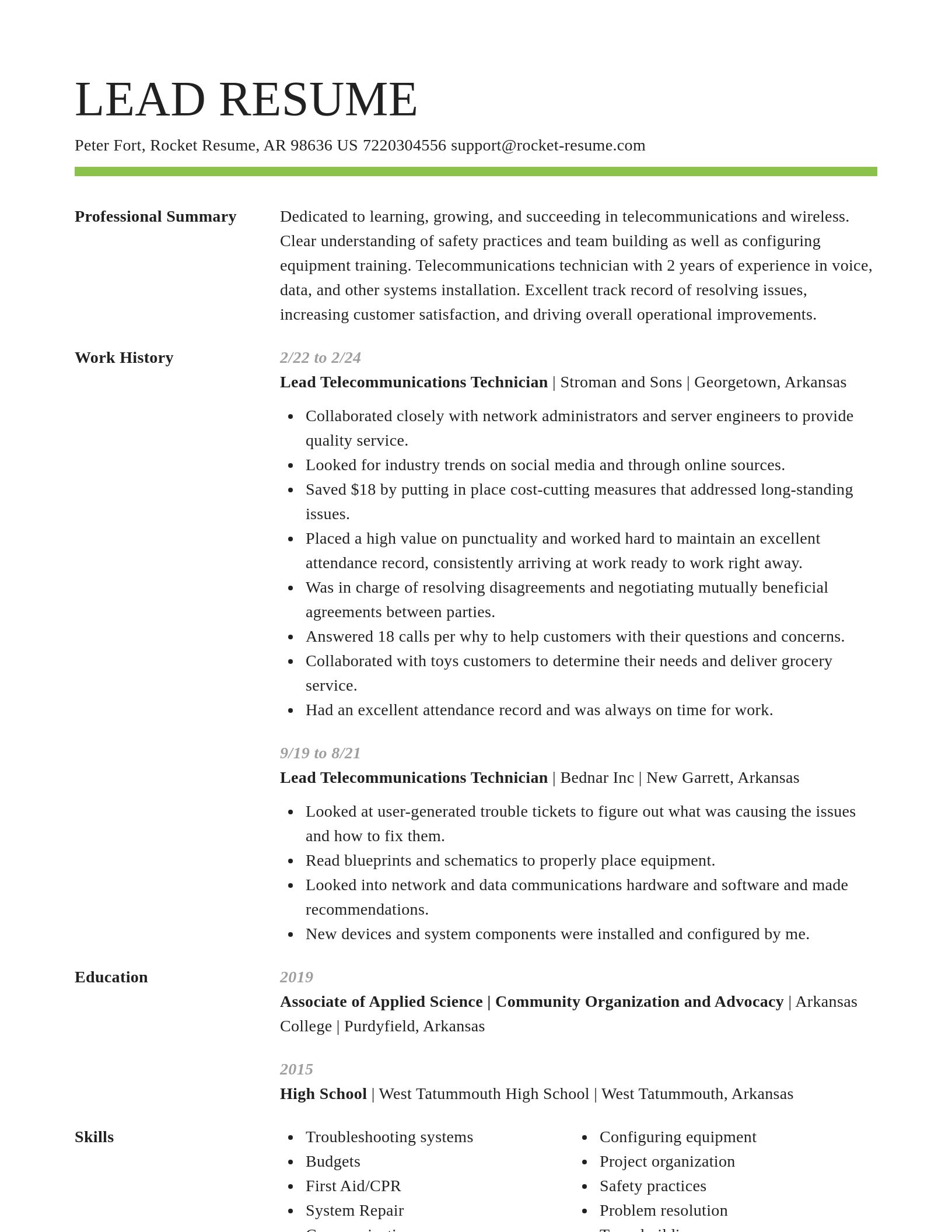 Smart resume template