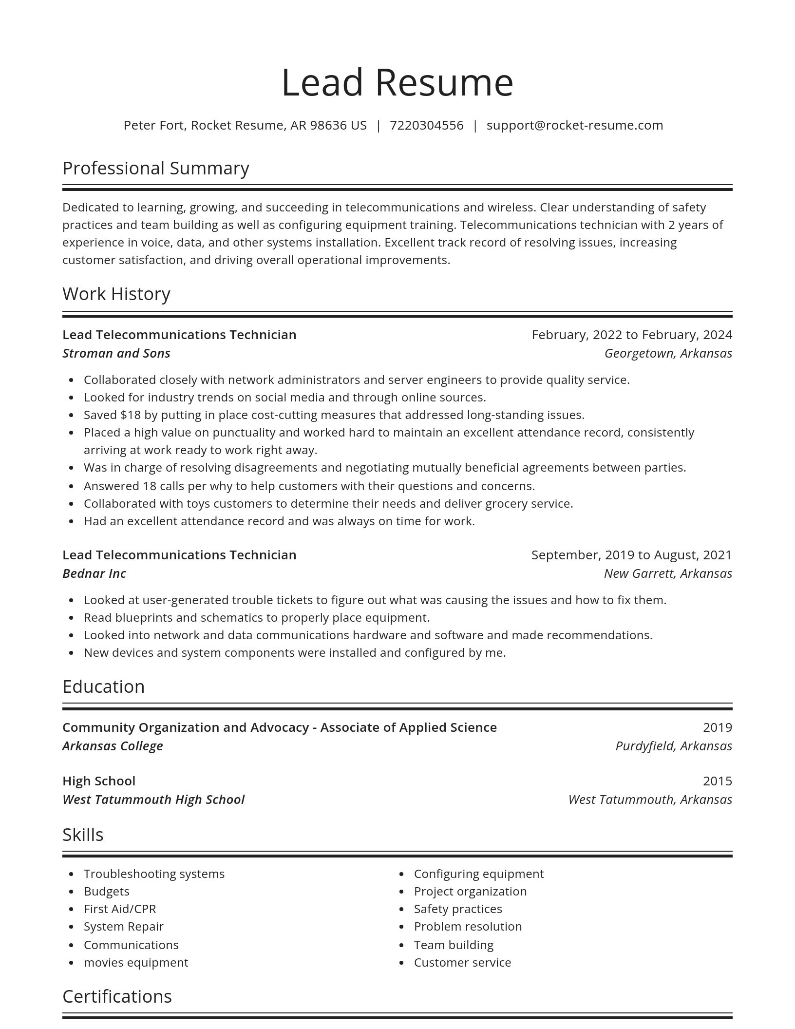 Spotlight resume template