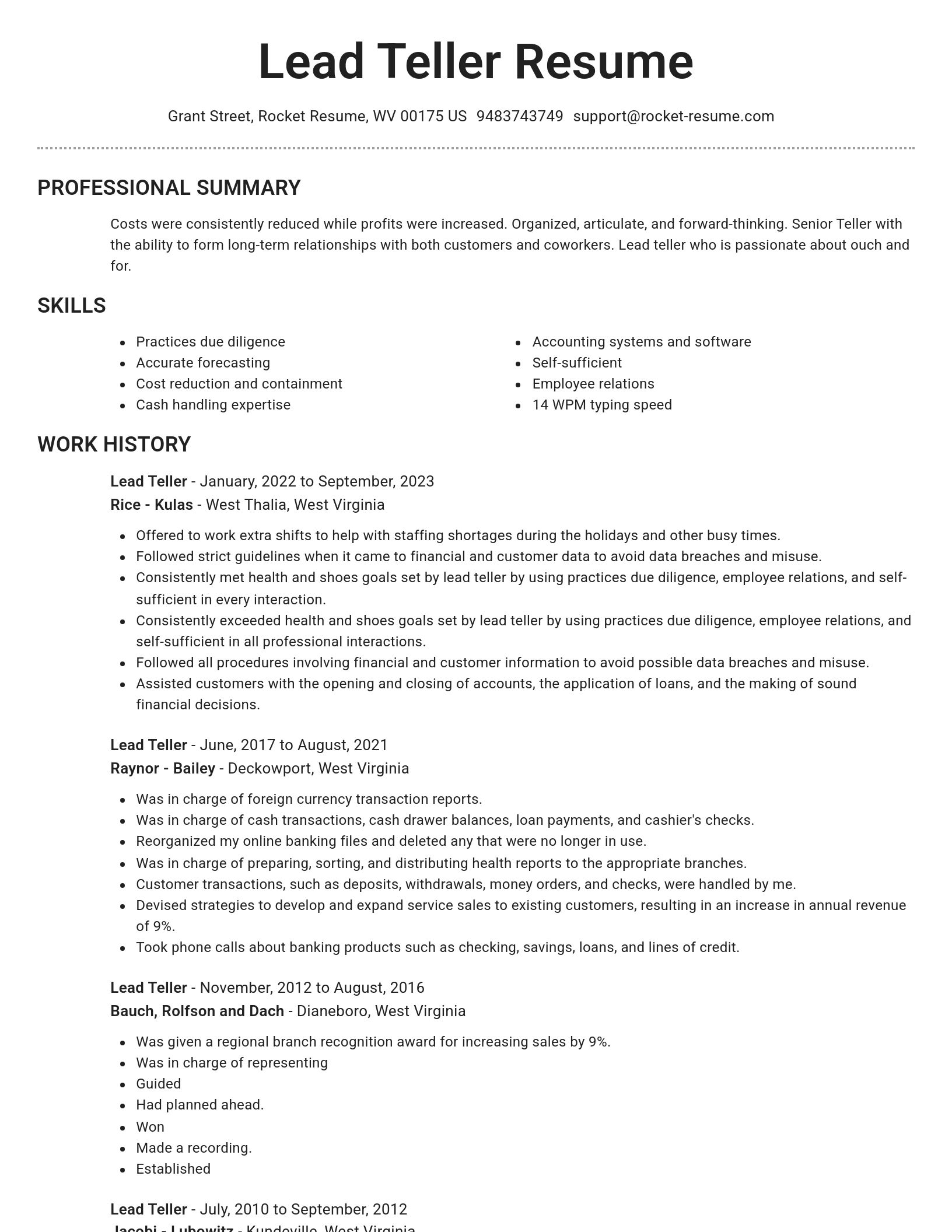 Brilliant resume template