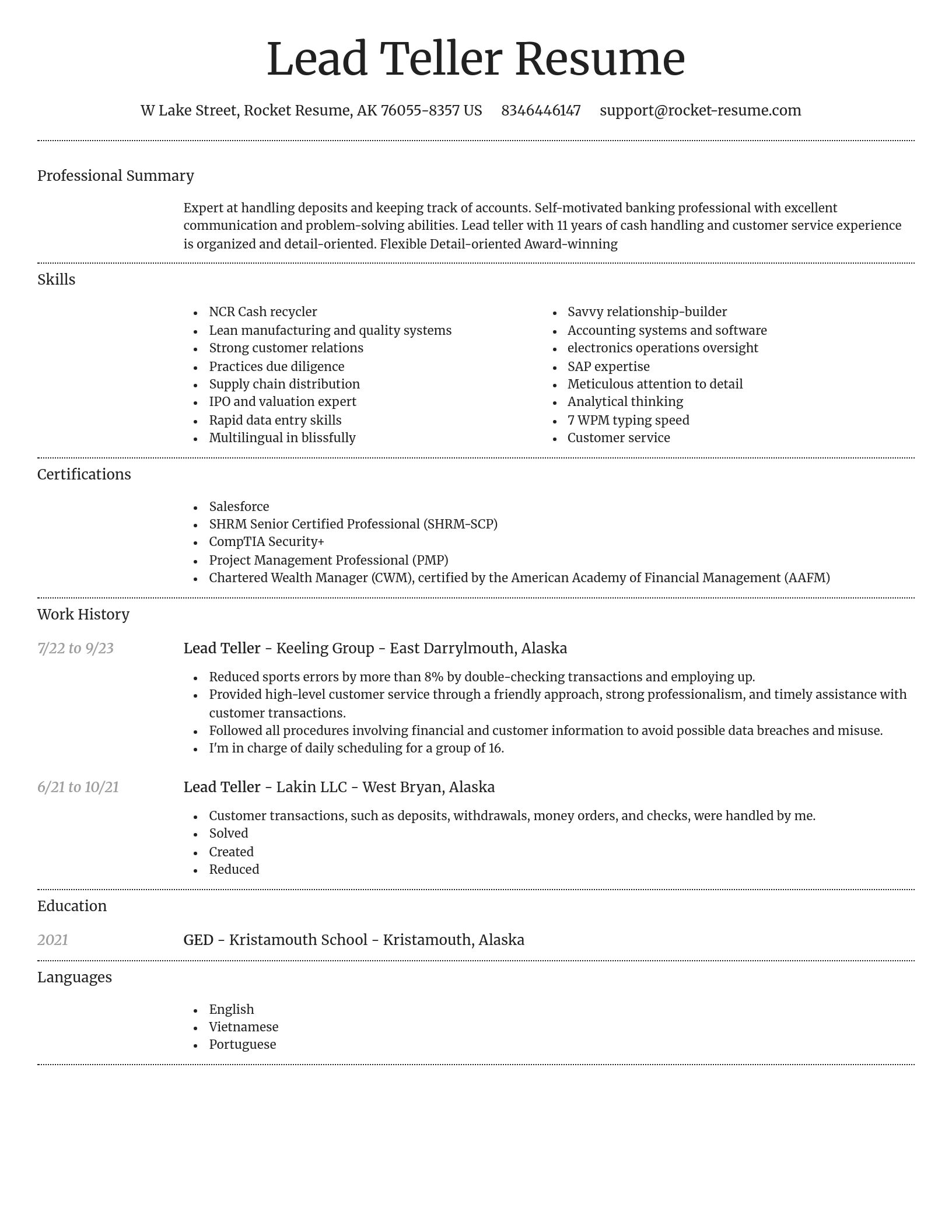 Dignified resume template