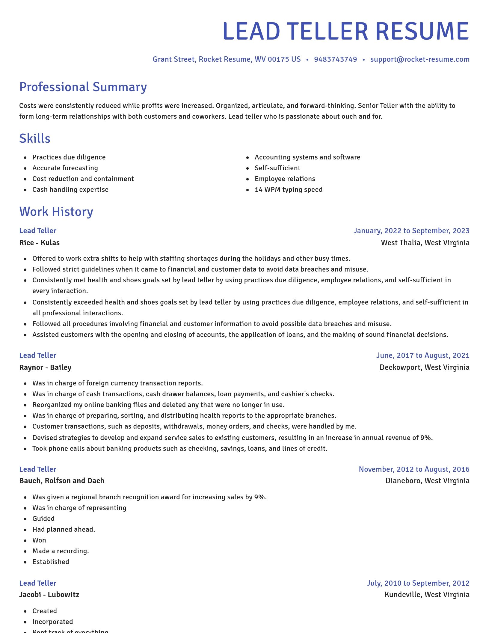 Novel resume template