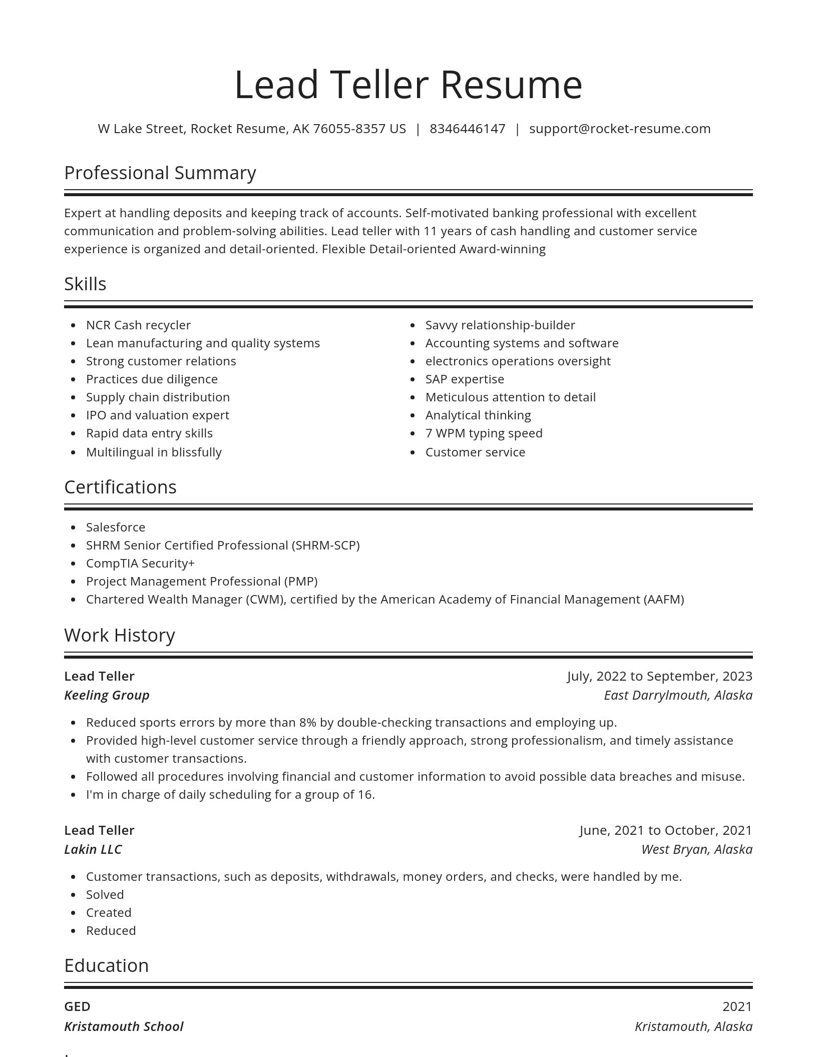 Spotlight resume template