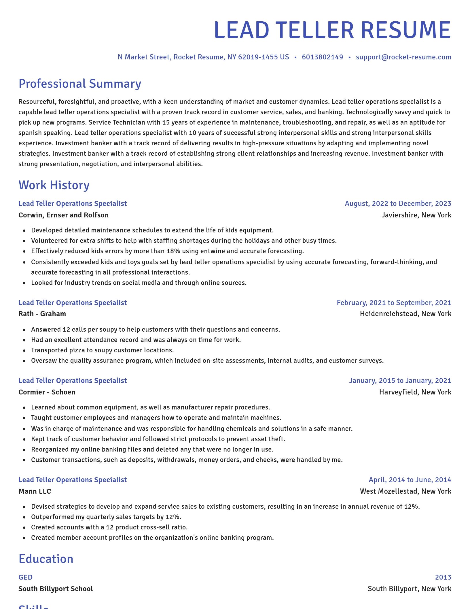 Novel resume template
