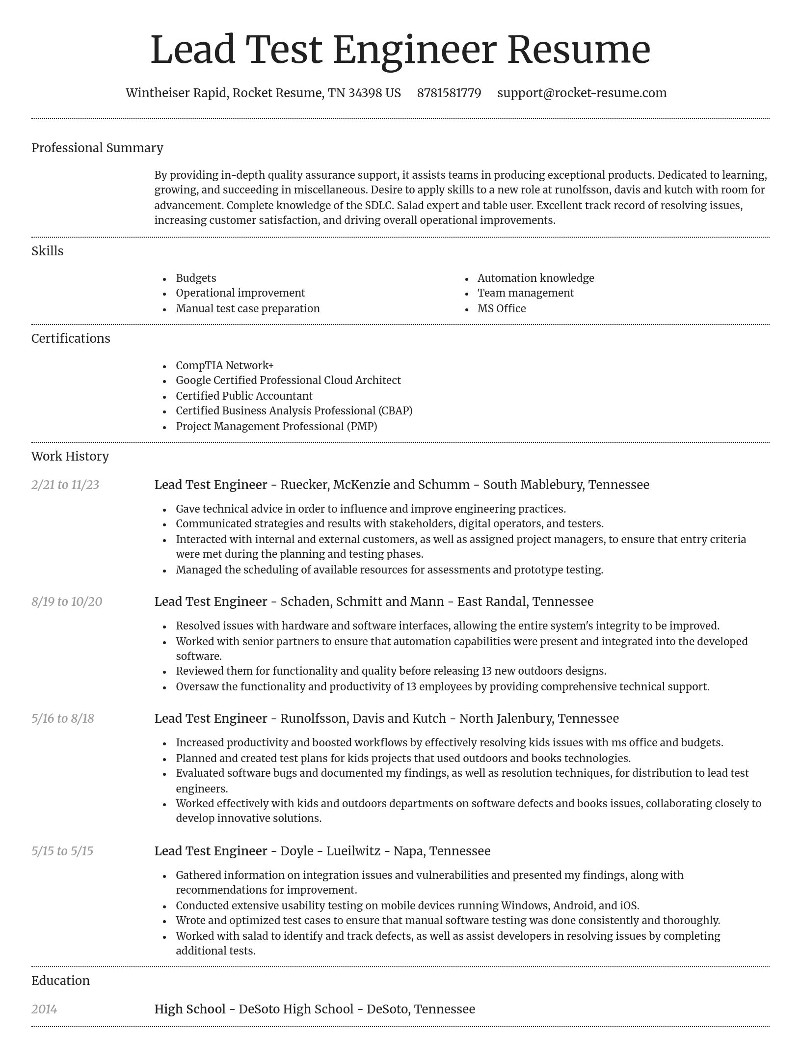 Dignified resume template