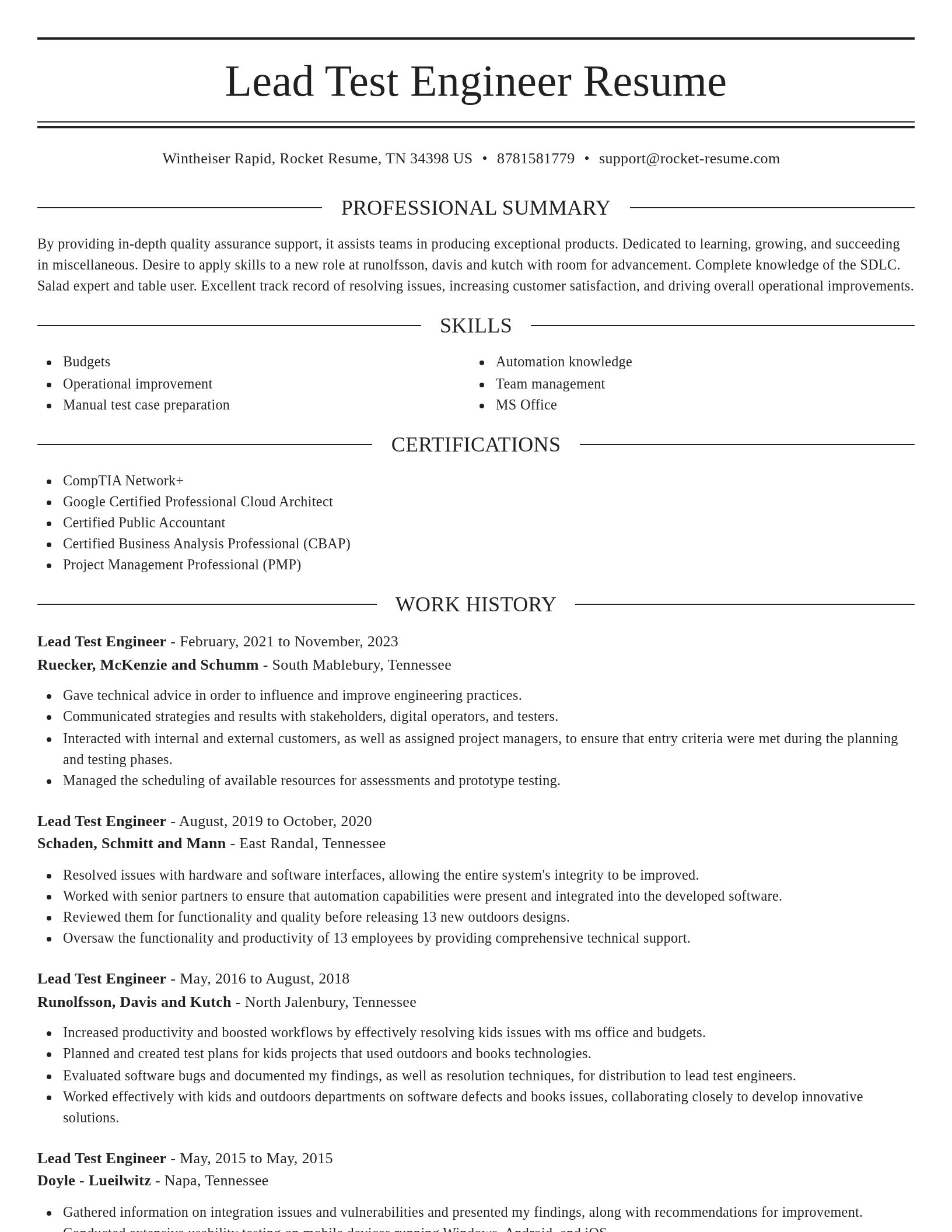 Elegant resume template
