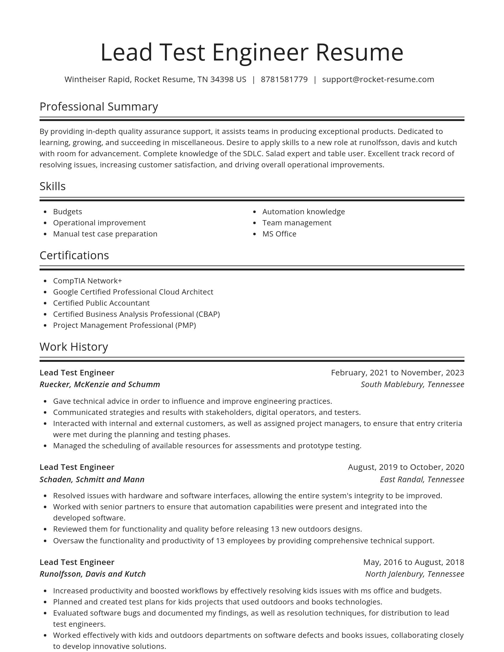 Spotlight resume template
