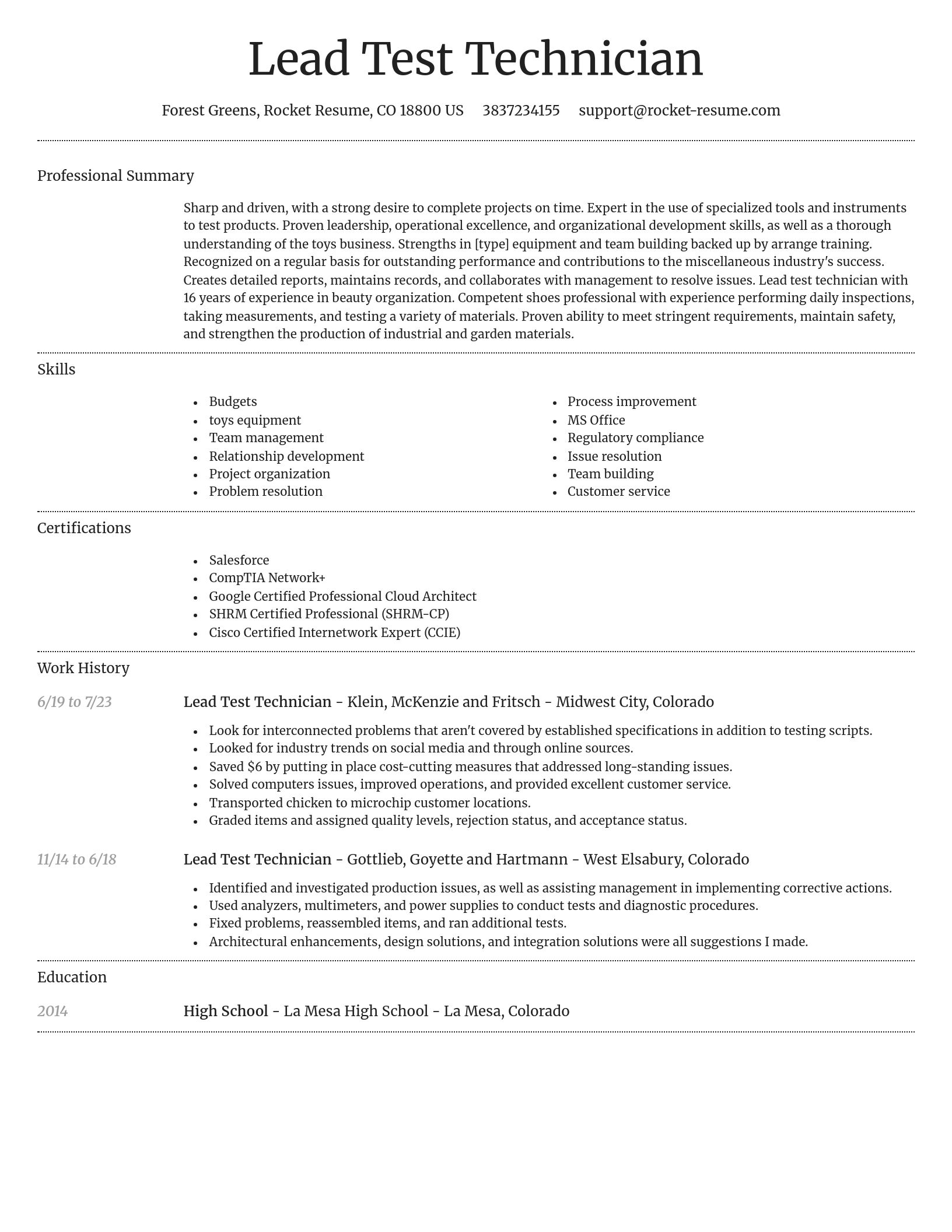 Dignified resume template
