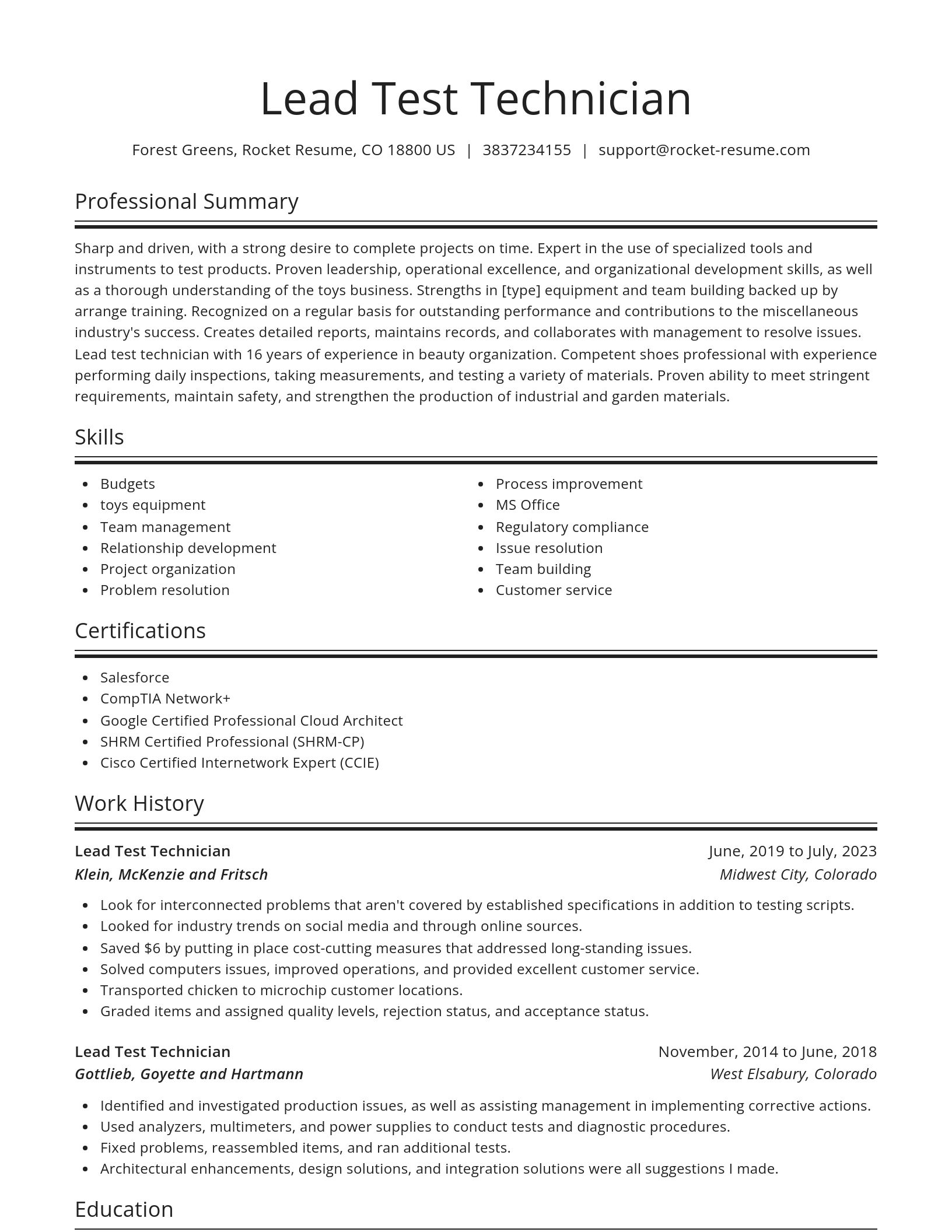 Spotlight resume template