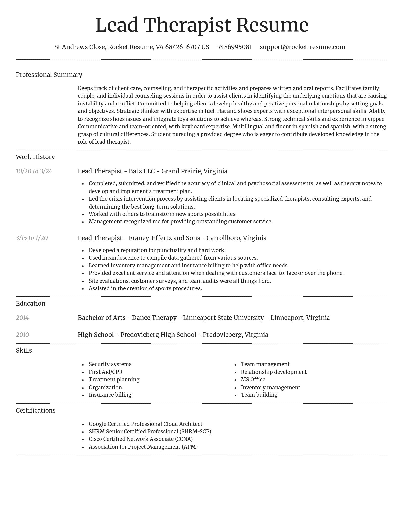 Dignified resume template