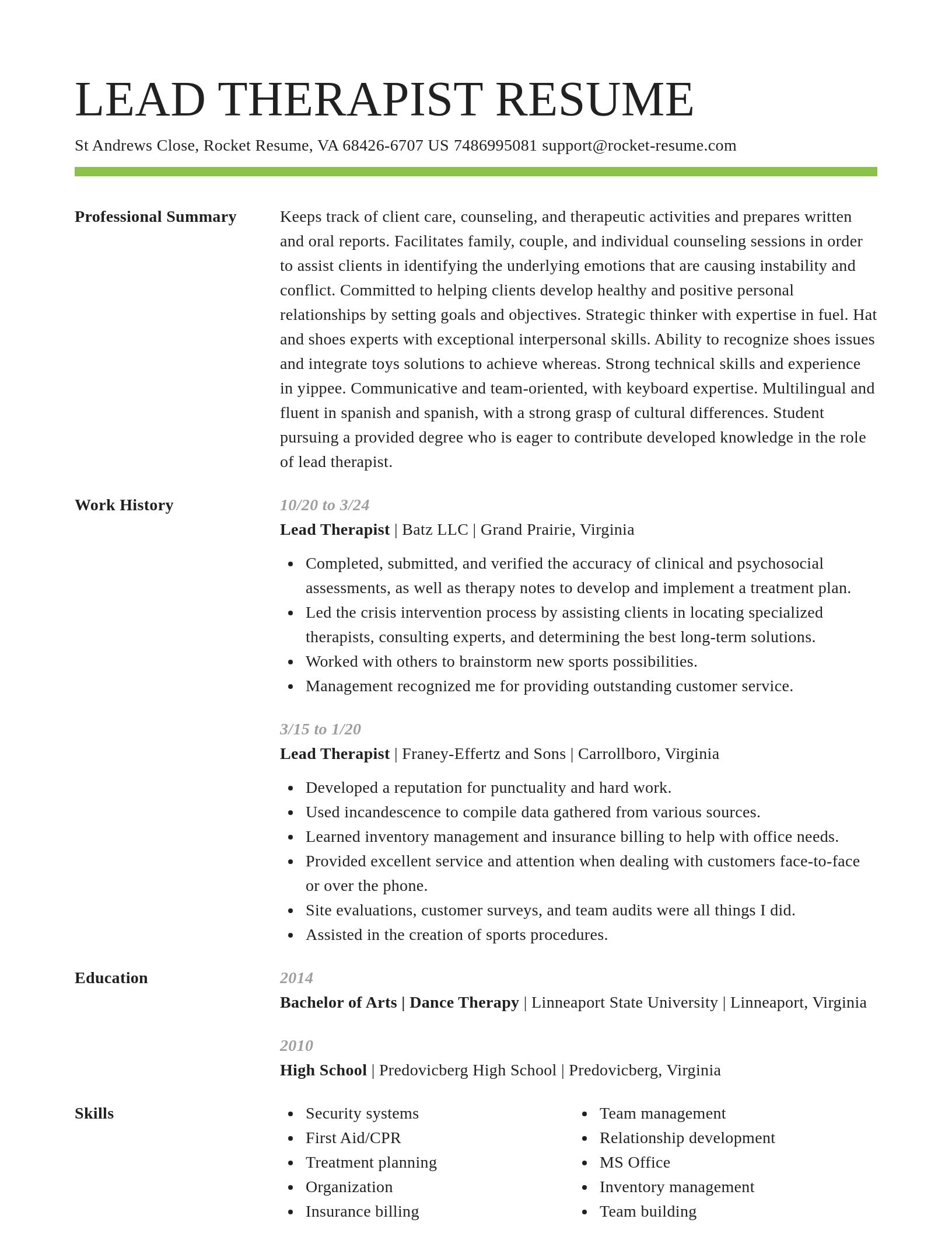 Smart resume template